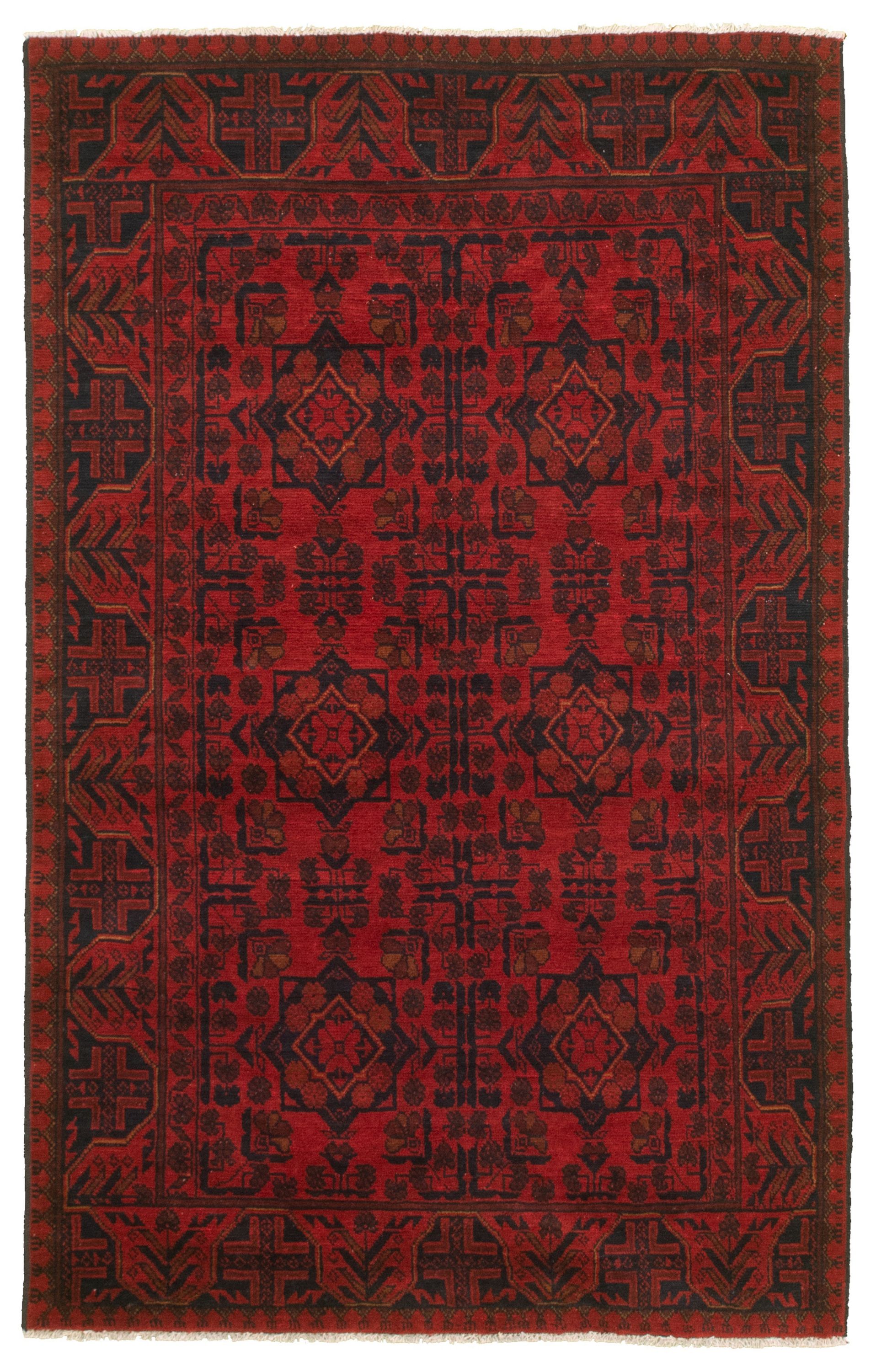 Hand-knotted Finest Khal Mohammadi Red  Rug 4'1" x 6'7" Size: 4'1" x 6'7"  