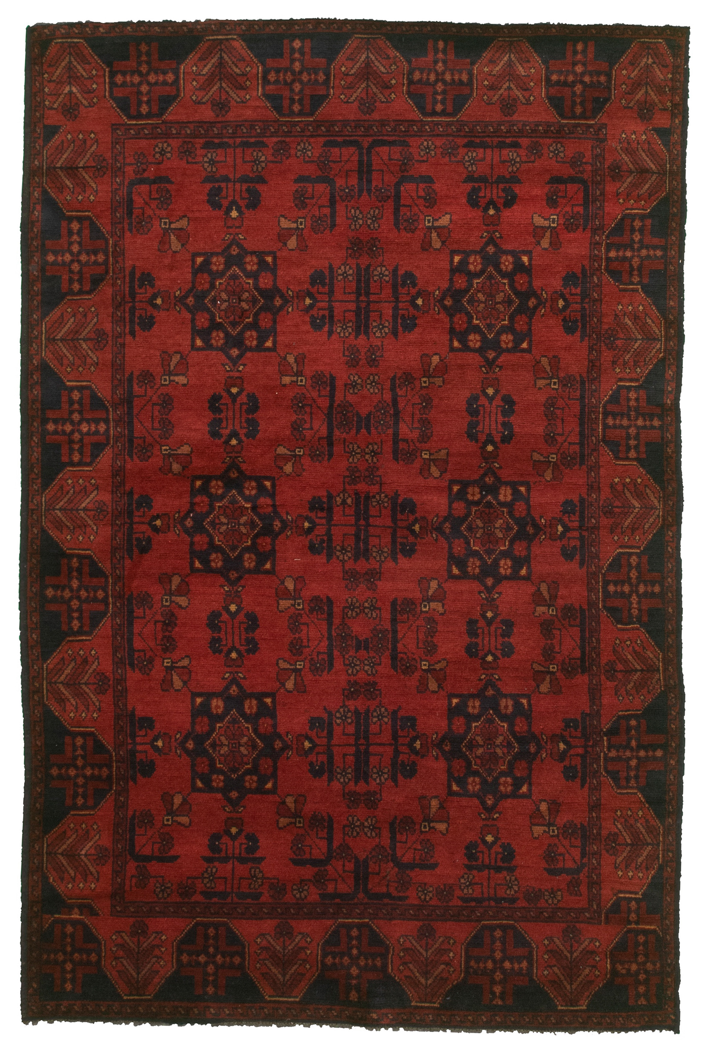 Hand-knotted Finest Khal Mohammadi Red  Rug 4'1" x 6'4"  Size: 4'1" x 6'4"  