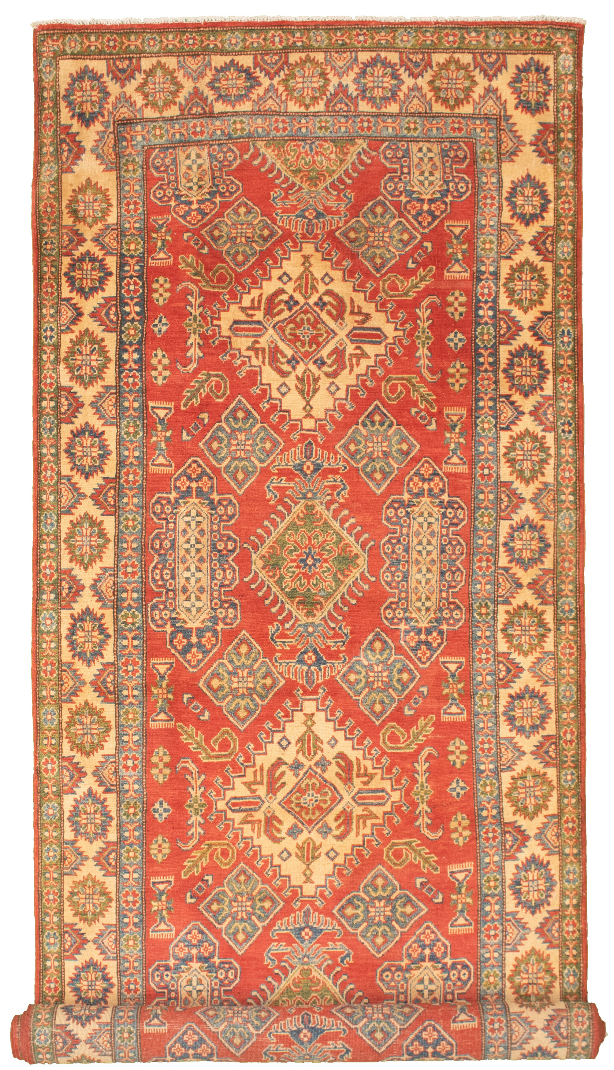 Hand-knotted Finest Gazni Red  Rug 4'8" x 17'5" Size: 4'8" x 17'5"  