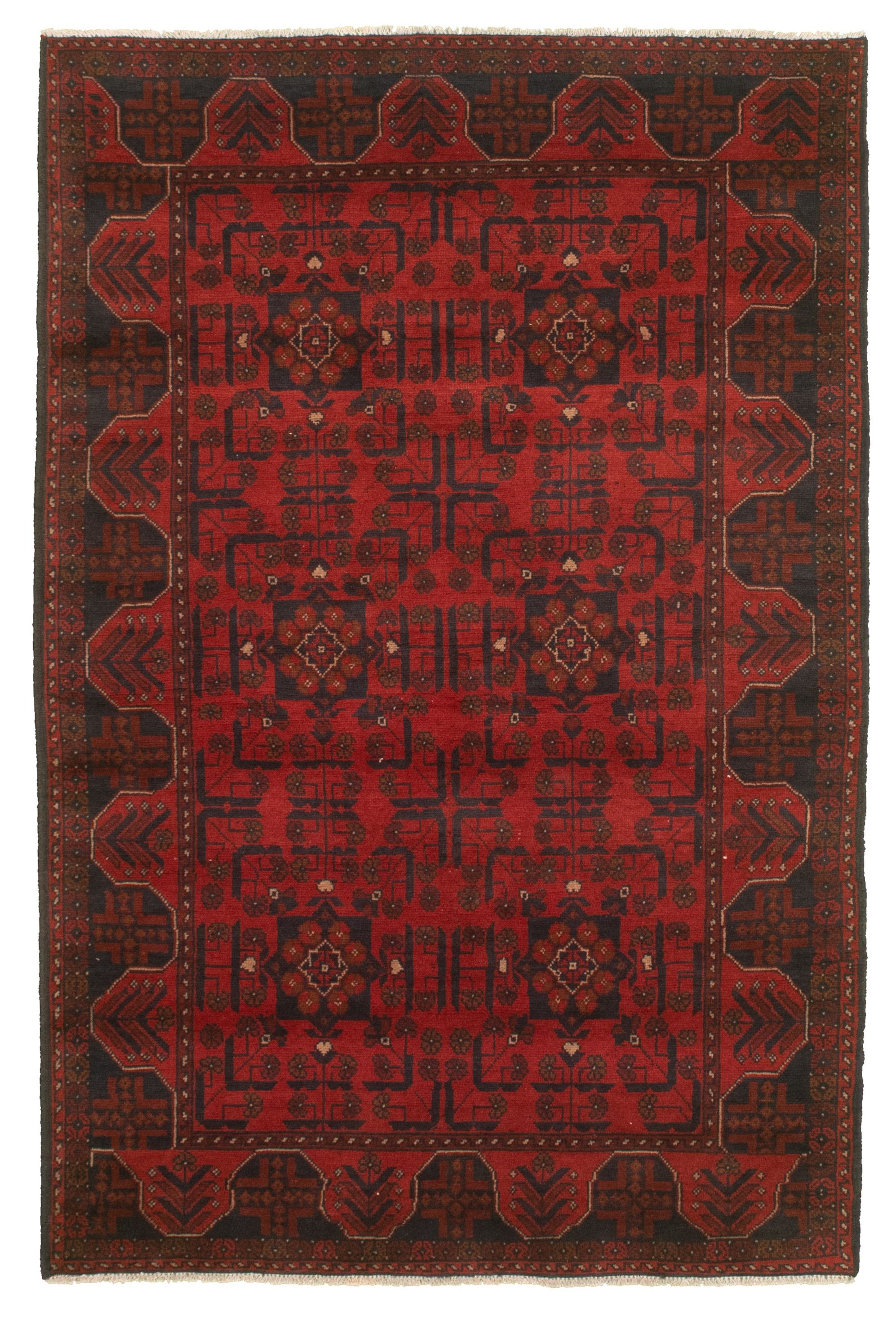 Hand-knotted Finest Khal Mohammadi Red  Rug 4'3" x 6'4"  Size: 4'3" x 6'4"  