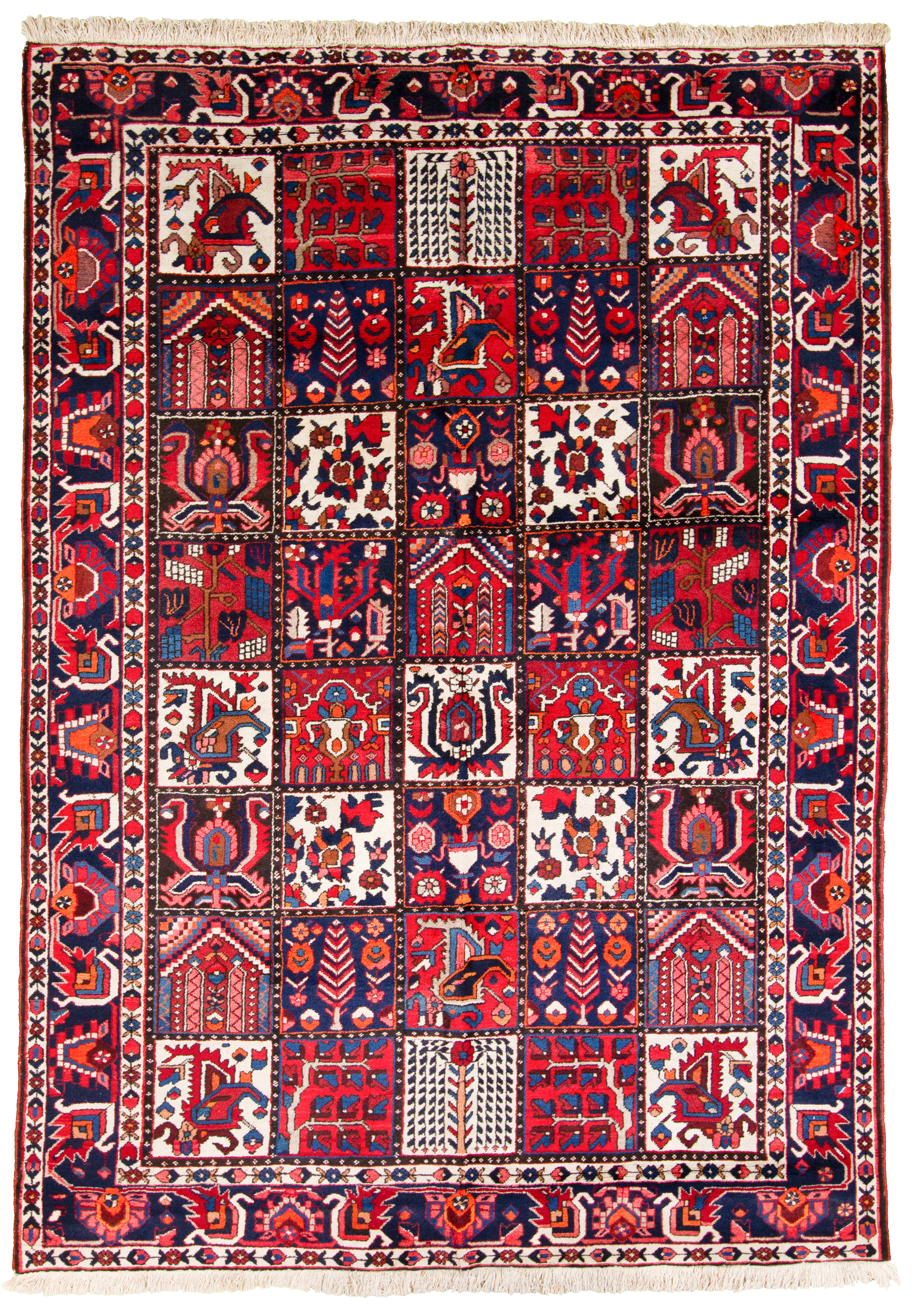 Hand-knotted Bakhtiar  Wool Rug 6'11" x 10'0" Size: 6'11" x 10'0"  