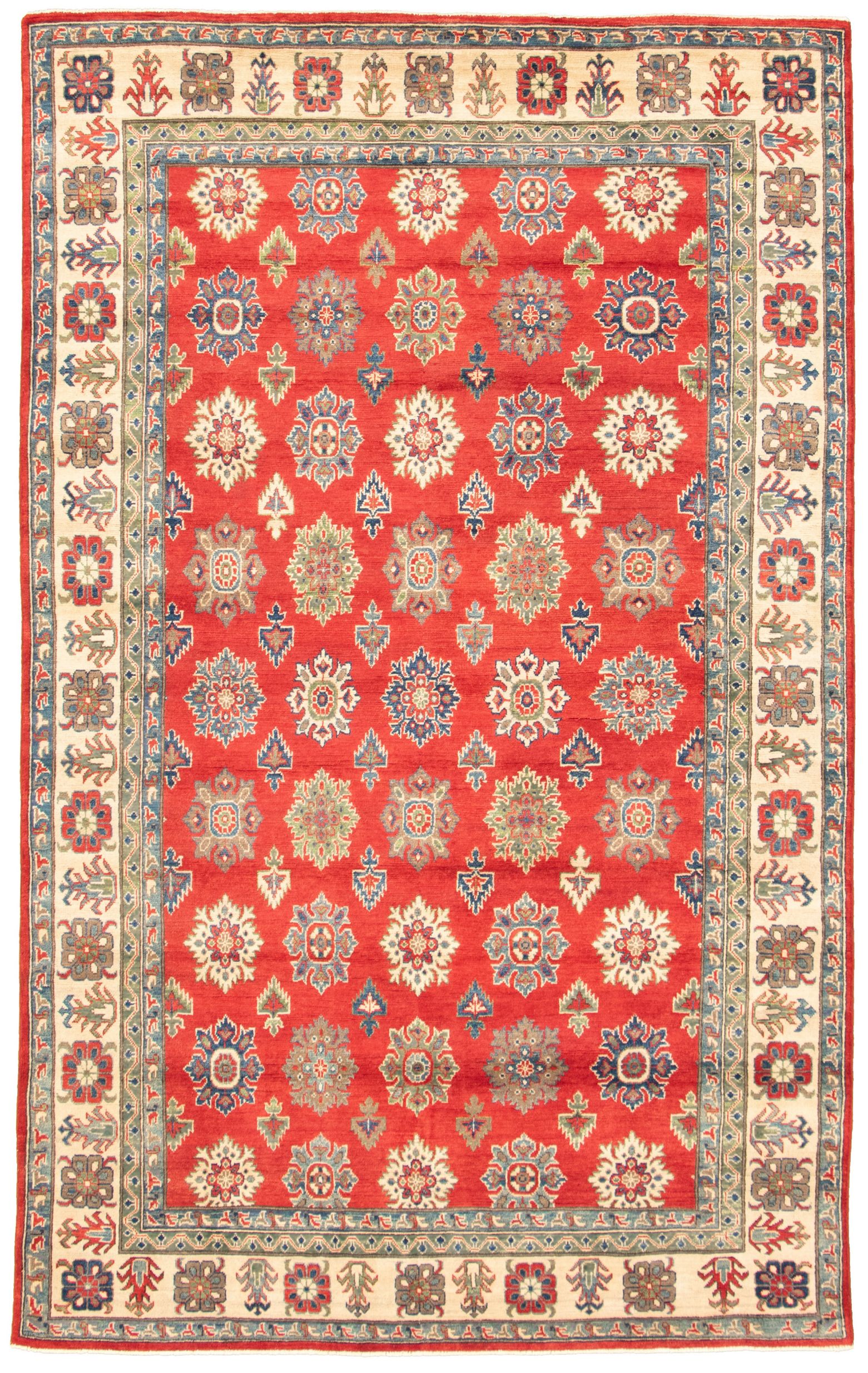 Hand-knotted Finest Gazni Red  Rug 6'8" x 10'11" Size: 6'8" x 10'11"  