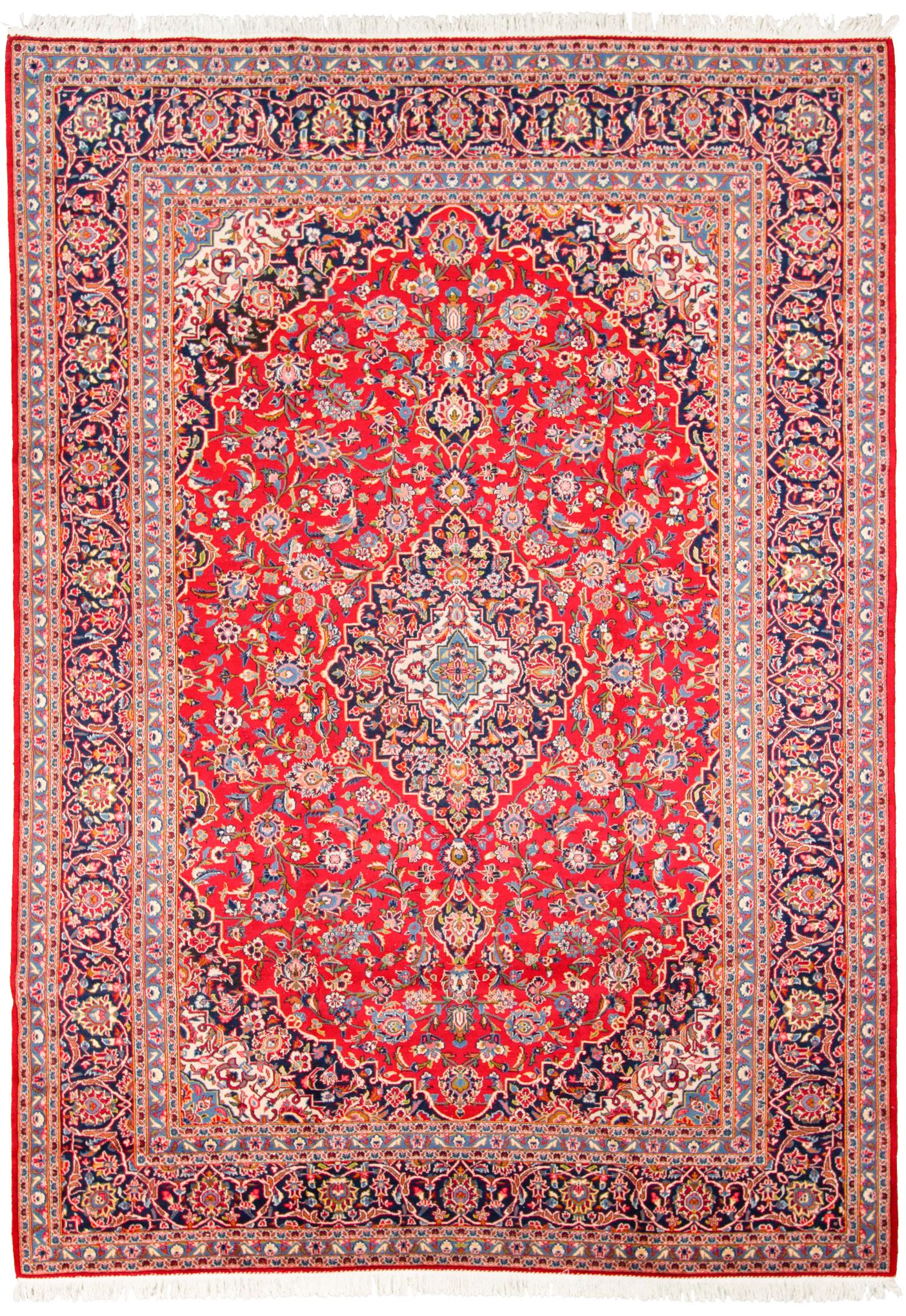 Hand-knotted Kashan  Wool Rug 9'10" x 13'9"  Size: 9'10" x 13'9"  