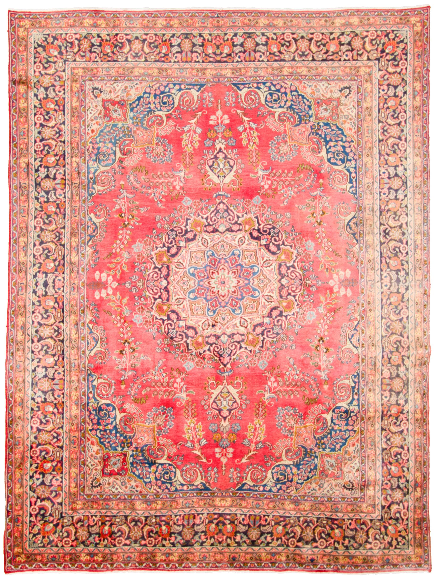 Hand-knotted Sabzevar  Wool Rug 9'8" x 12'11" Size: 9'8" x 12'11"  