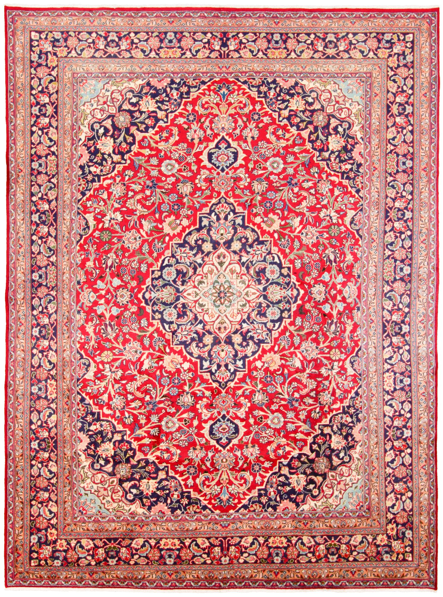 Hand-knotted Sabzevar  Wool Rug 9'7" x 12'9" Size: 9'7" x 12'9"  