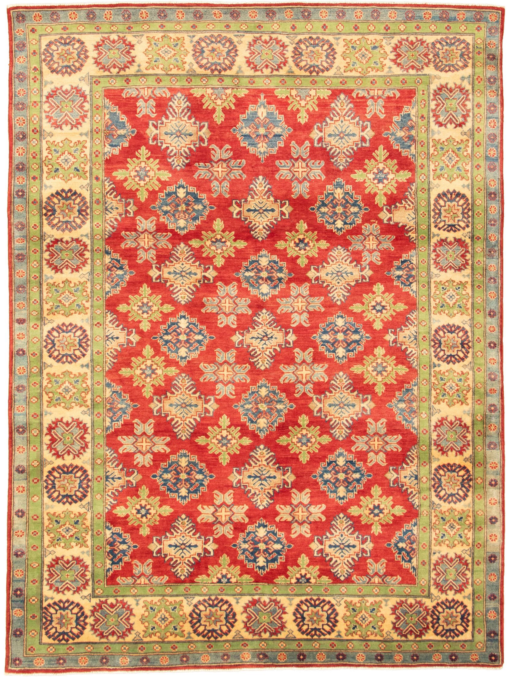 Hand-knotted Finest Gazni Red  Rug 6'7" x 8'10" Size: 6'7" x 8'10"  