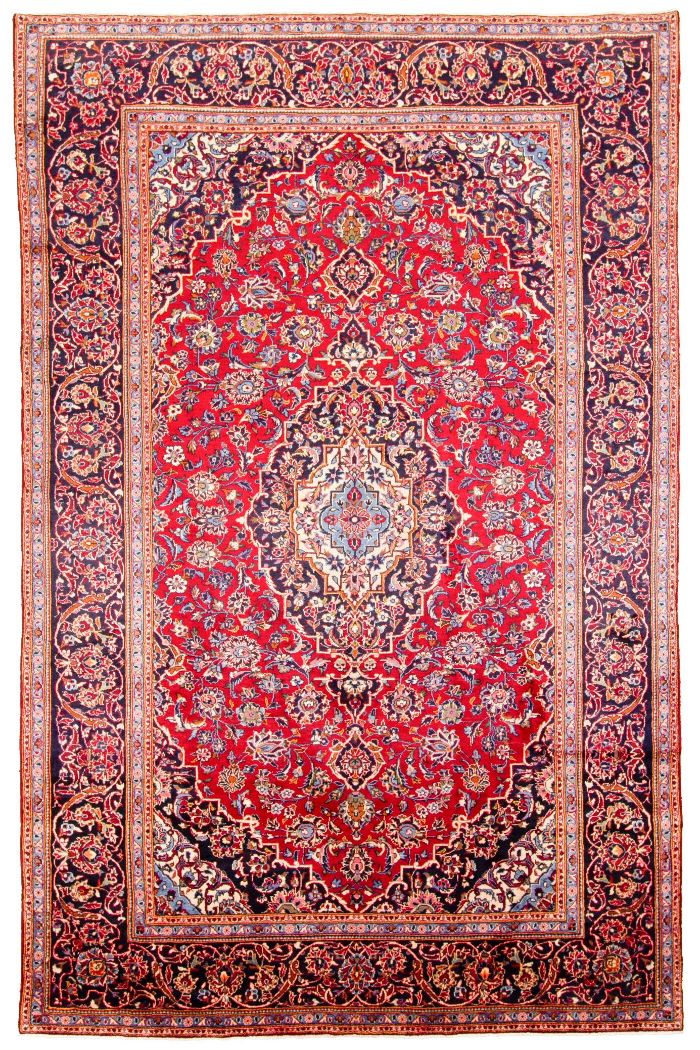 Hand-knotted Kashan  Wool Rug 8'5" x 12'10" Size: 8'5" x 12'10"  