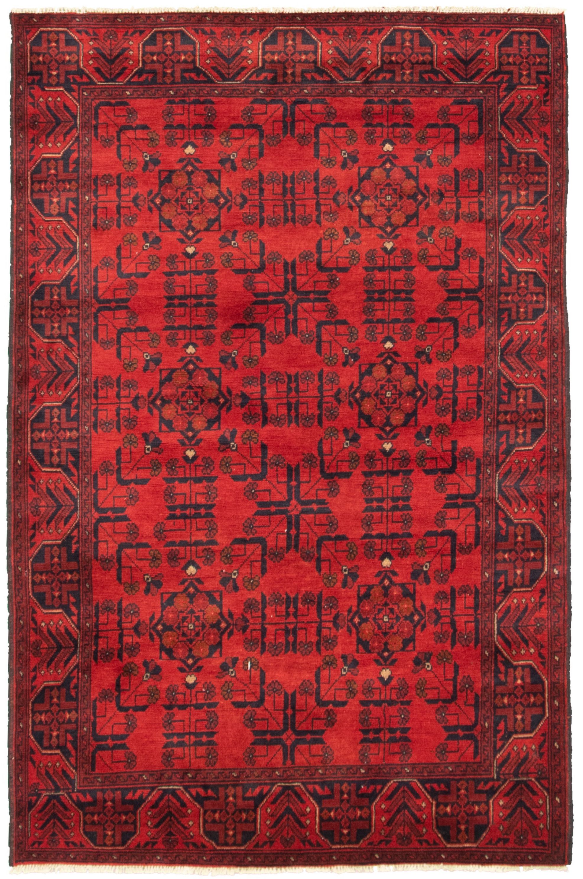 Hand-knotted Finest Khal Mohammadi Red  Rug 4'1" x 6'6"  Size: 4'1" x 6'6"  
