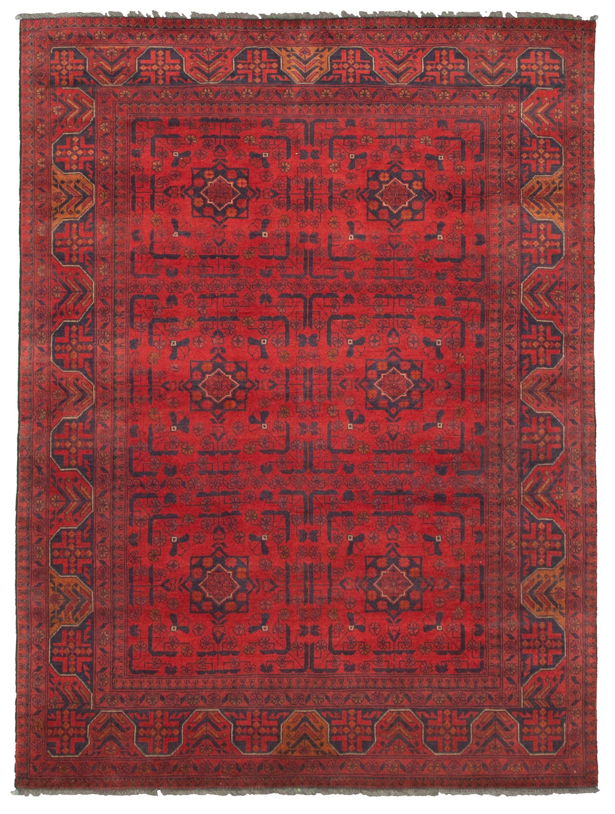 Hand-knotted Finest Khal Mohammadi Red  Rug 4'9" x 6'6" Size: 4'9" x 6'6"  