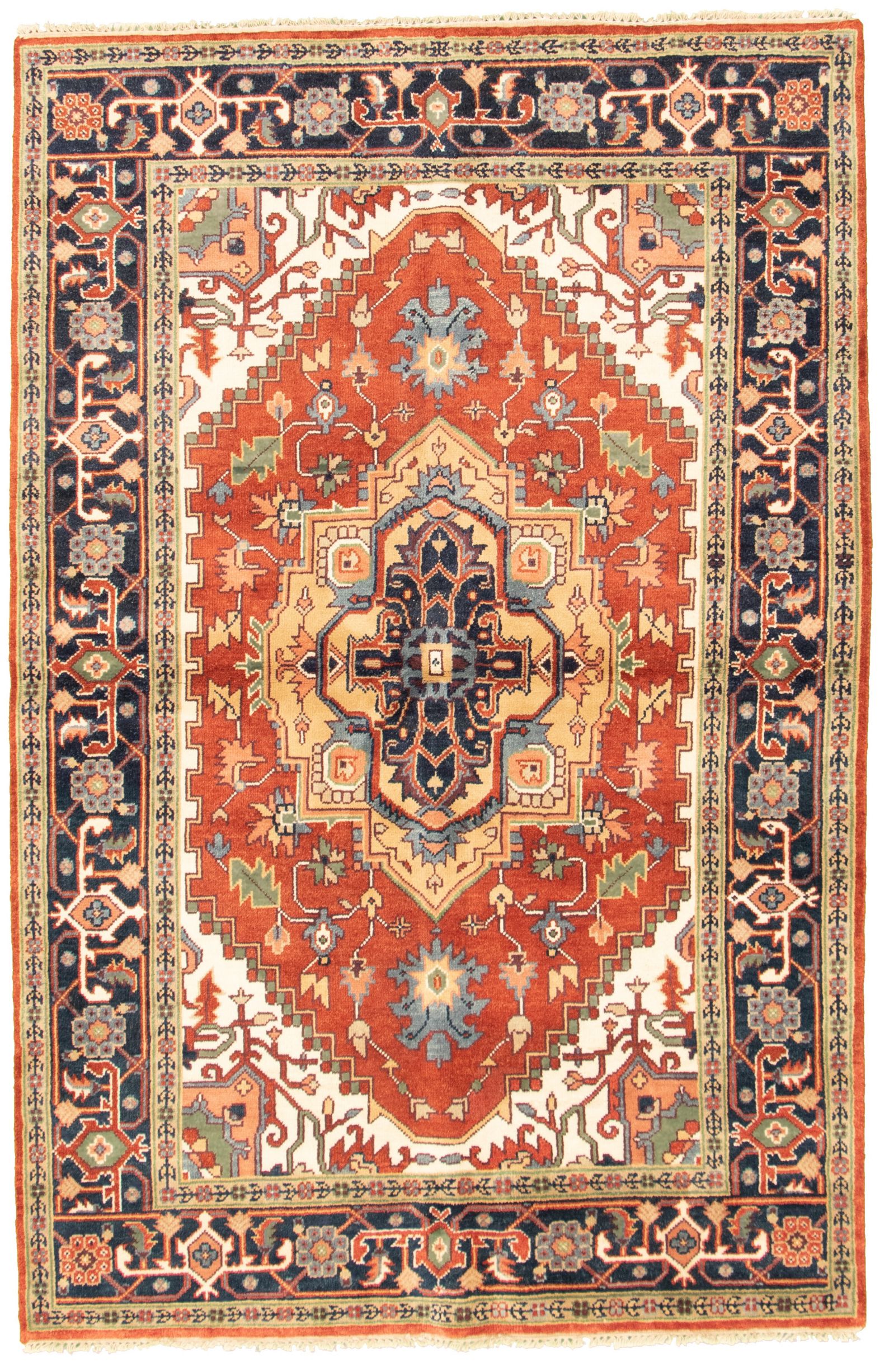 Hand-knotted Serapi Heritage I Dark Copper Wool Rug 6'0" x 9'0" Size: 6'0" x 9'0"  