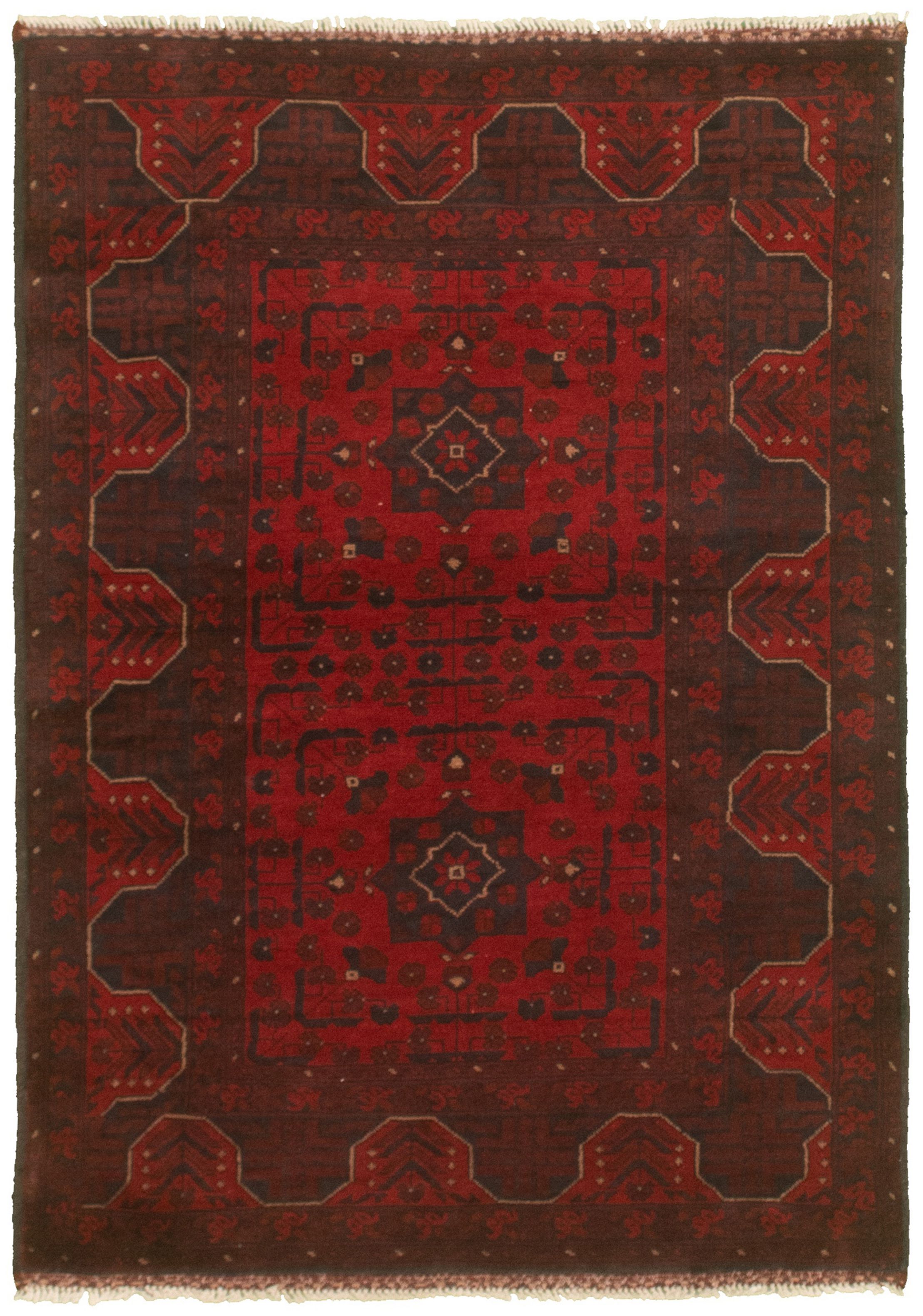 Hand-knotted Finest Khal Mohammadi Red  Rug 3'4" x 4'9"  Size: 3'4" x 4'9"  
