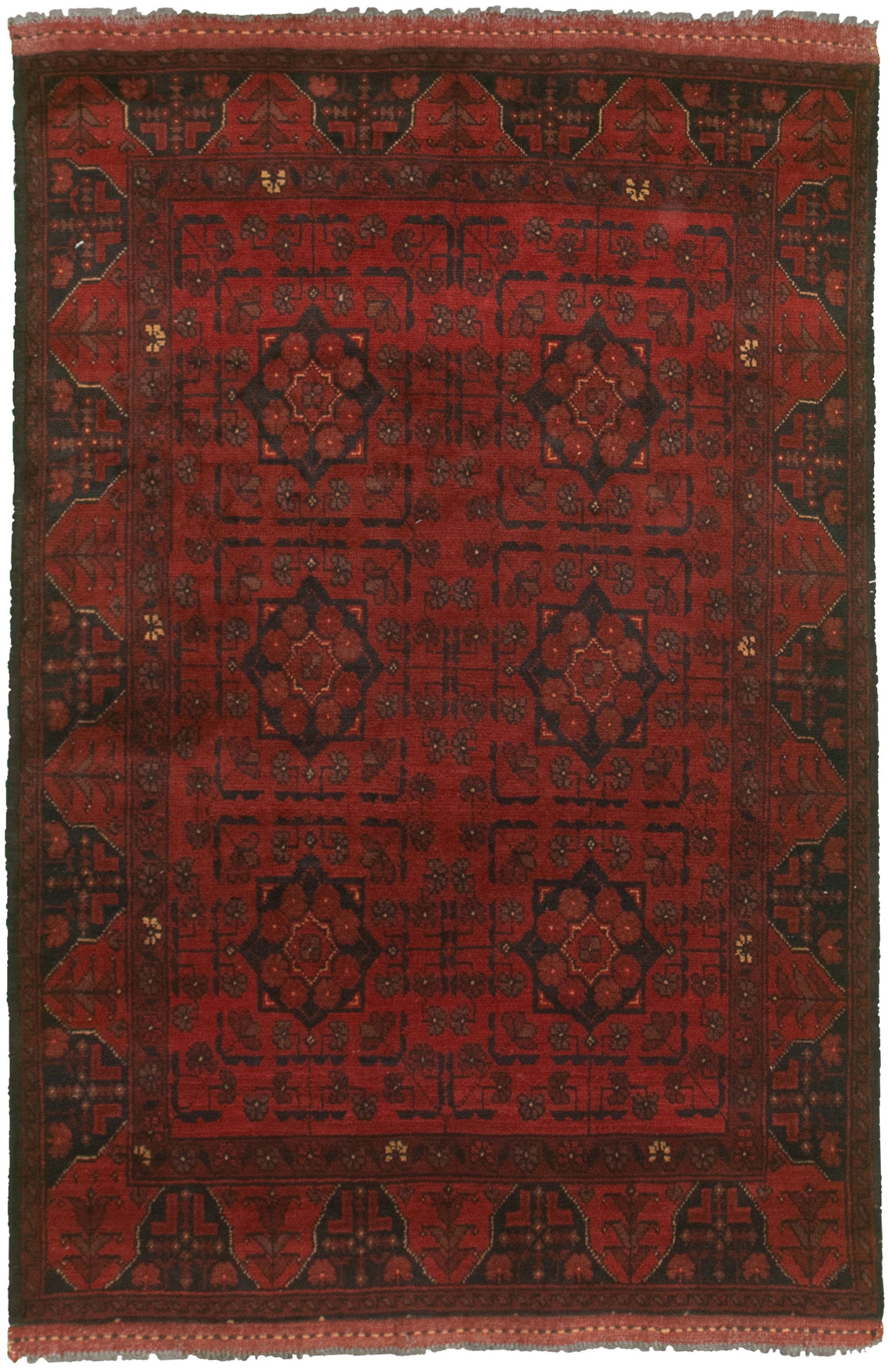 Hand-knotted Finest Khal Mohammadi Red  Rug 3'5" x 5'1"  Size: 3'5" x 5'1"  