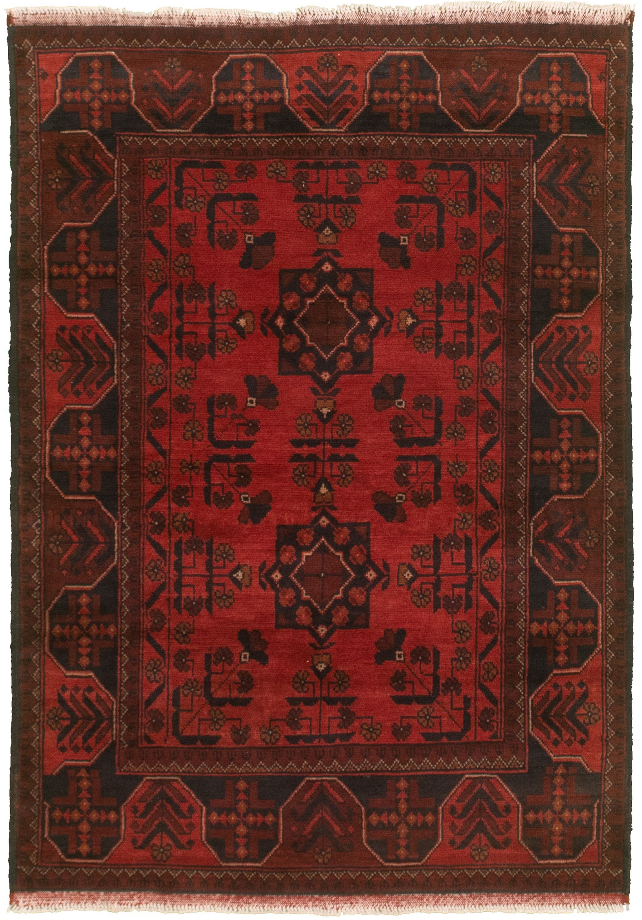 Hand-knotted Finest Khal Mohammadi Red  Rug 3'5" x 4'11"  Size: 3'5" x 4'11"  