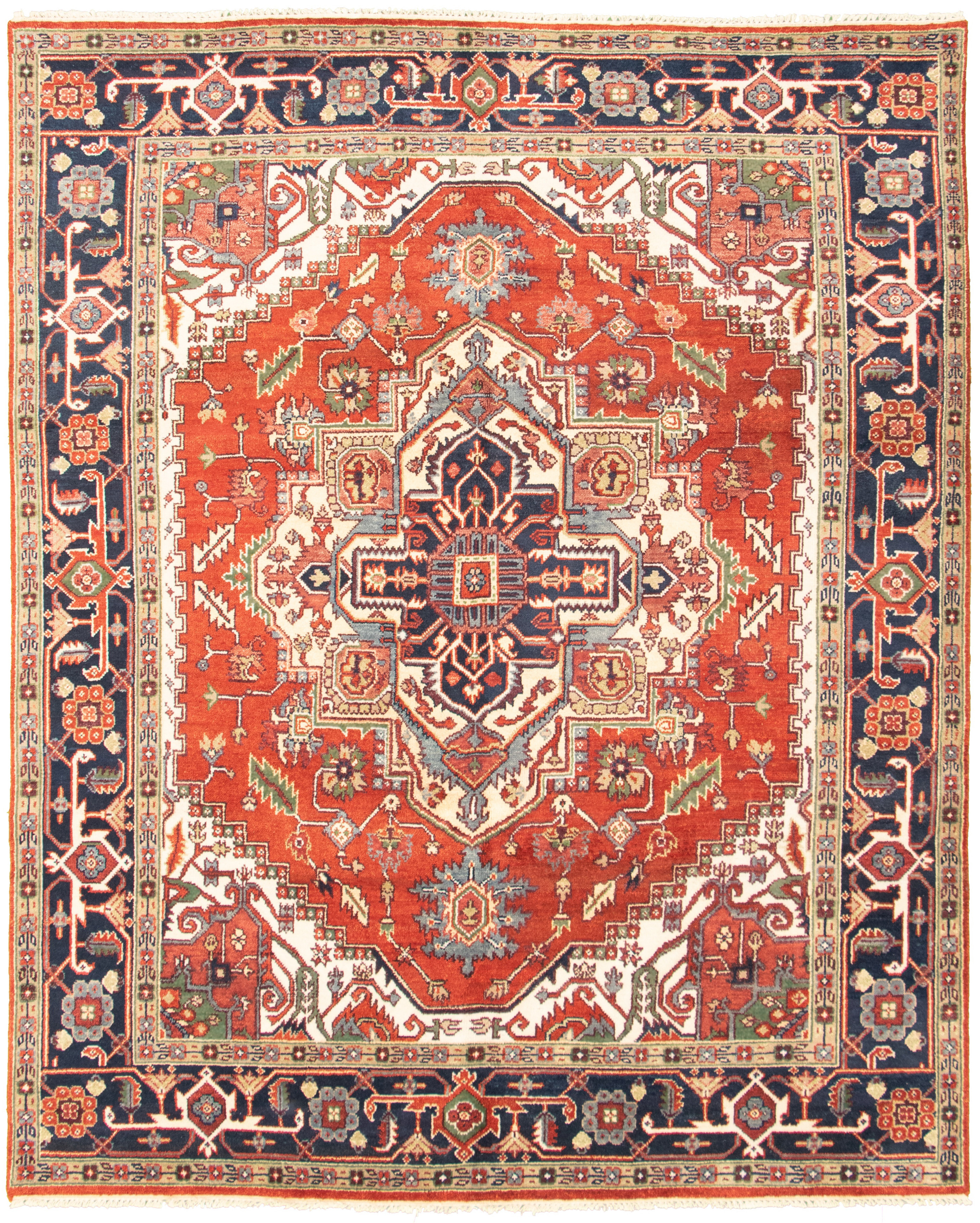 Hand-knotted Serapi Heritage I Dark Copper Wool Rug 8'0" x 9'10" Size: 8'0" x 9'10"  