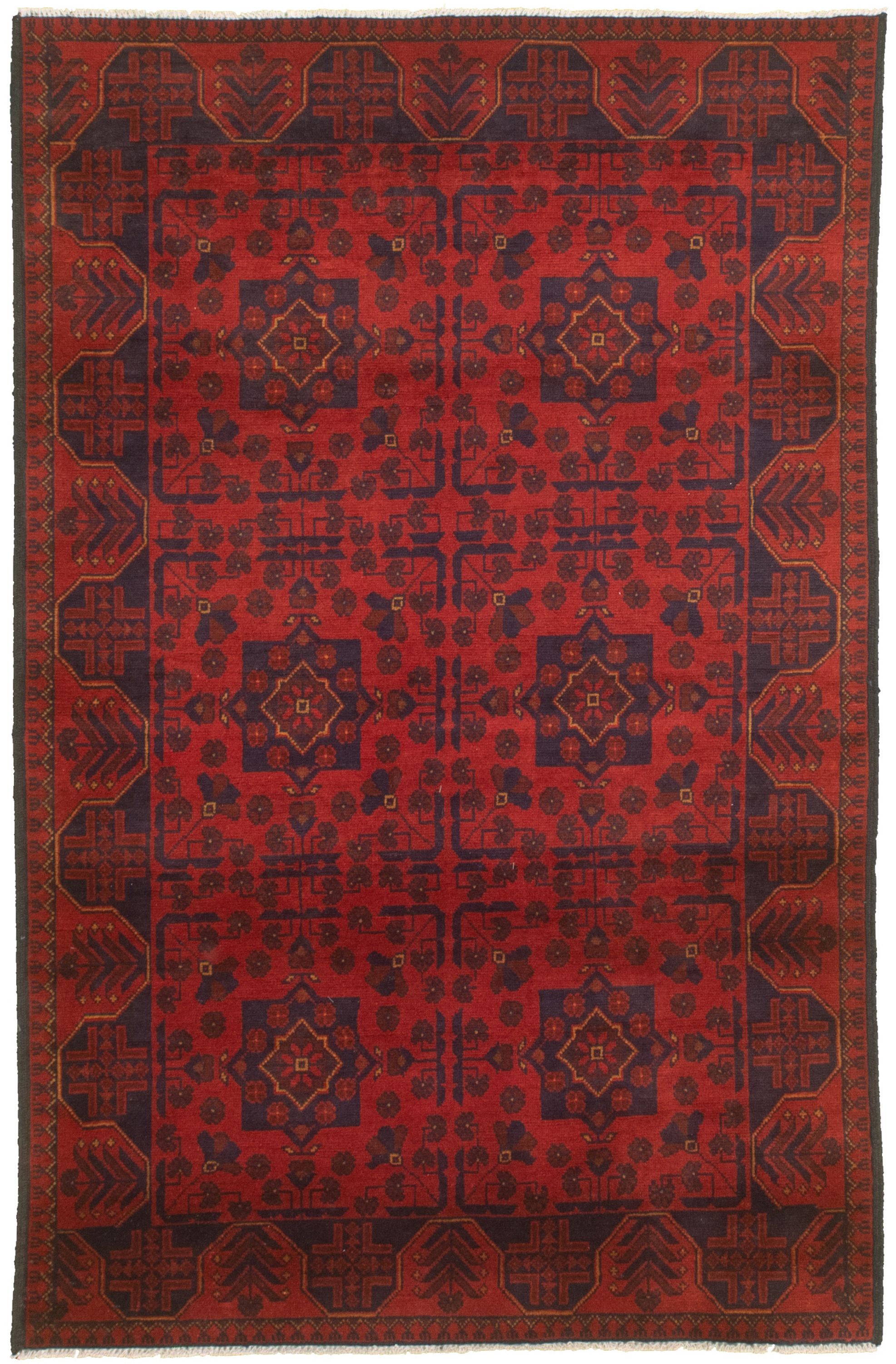 Hand-knotted Finest Khal Mohammadi Red  Rug 4'0" x 6'4"  Size: 4'0" x 6'4"  