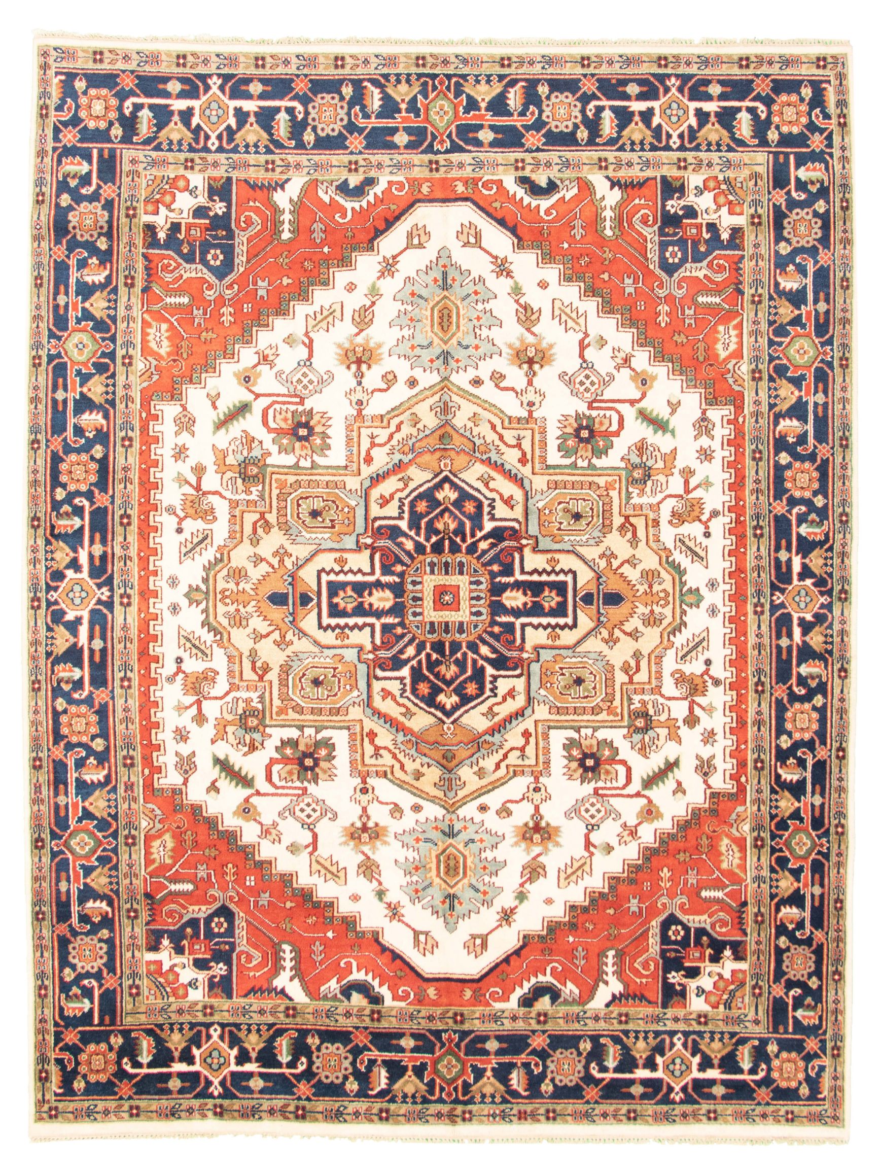 Hand-knotted Serapi Heritage I Cream Wool Rug 8'9" x 11'7" Size: 8'9" x 11'7"  