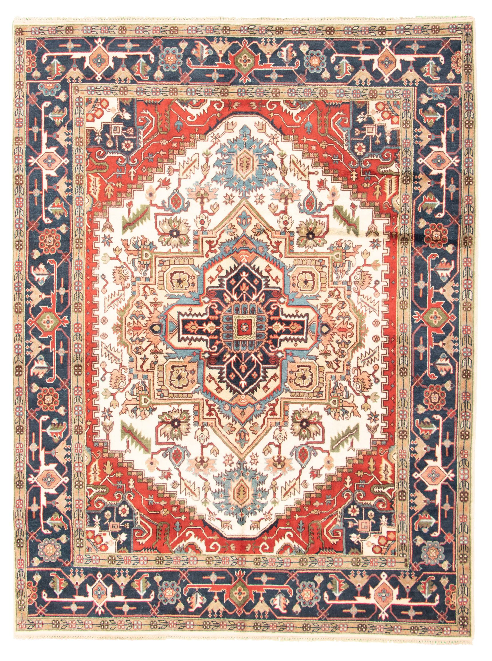 Hand-knotted Serapi Heritage I Cream Wool Rug 8'11" x 11'8" Size: 8'11" x 11'8"  