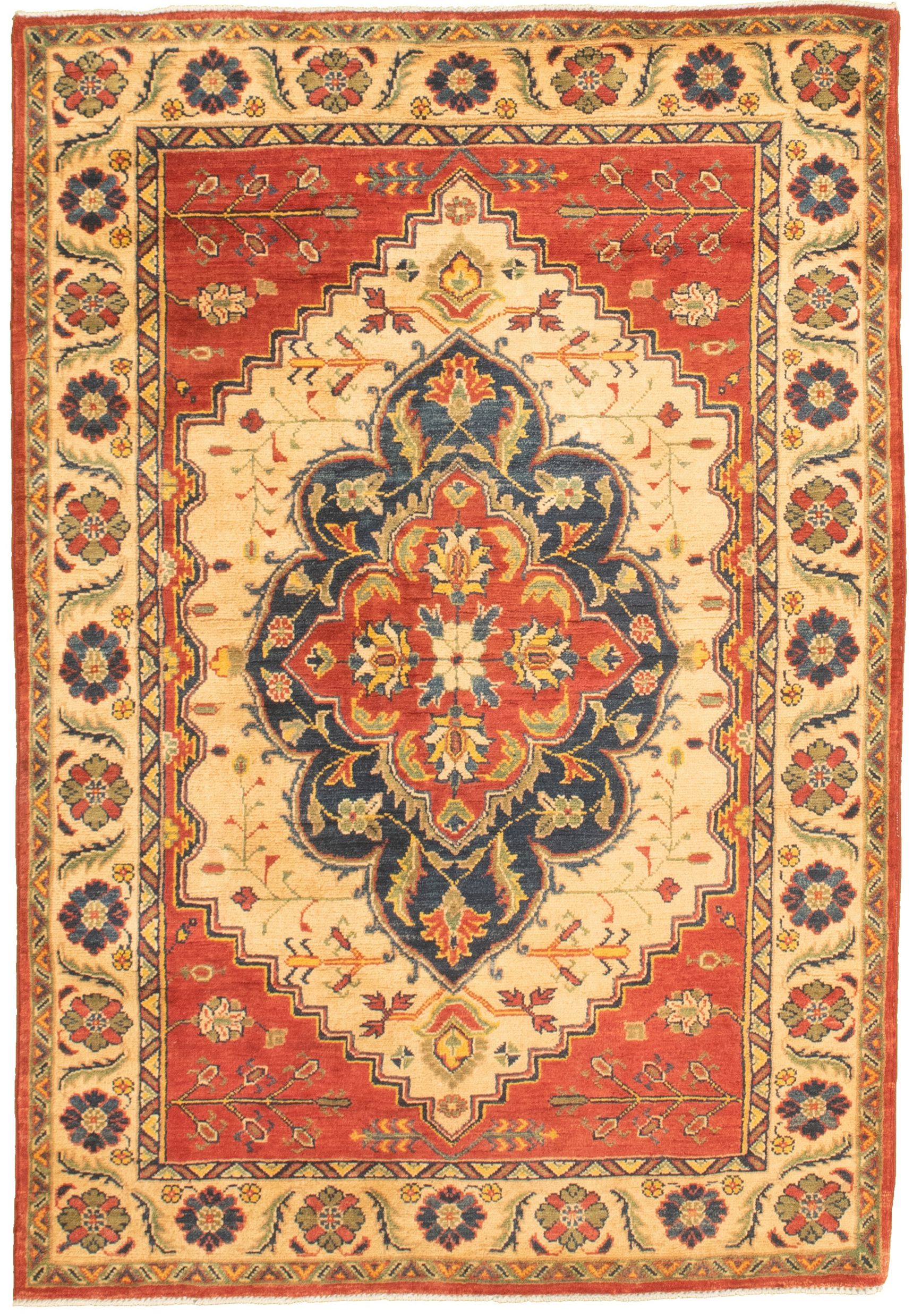 Hand-knotted Finest Gazni Red  Rug 4'0" x 5'9" Size: 4'0" x 5'9"  