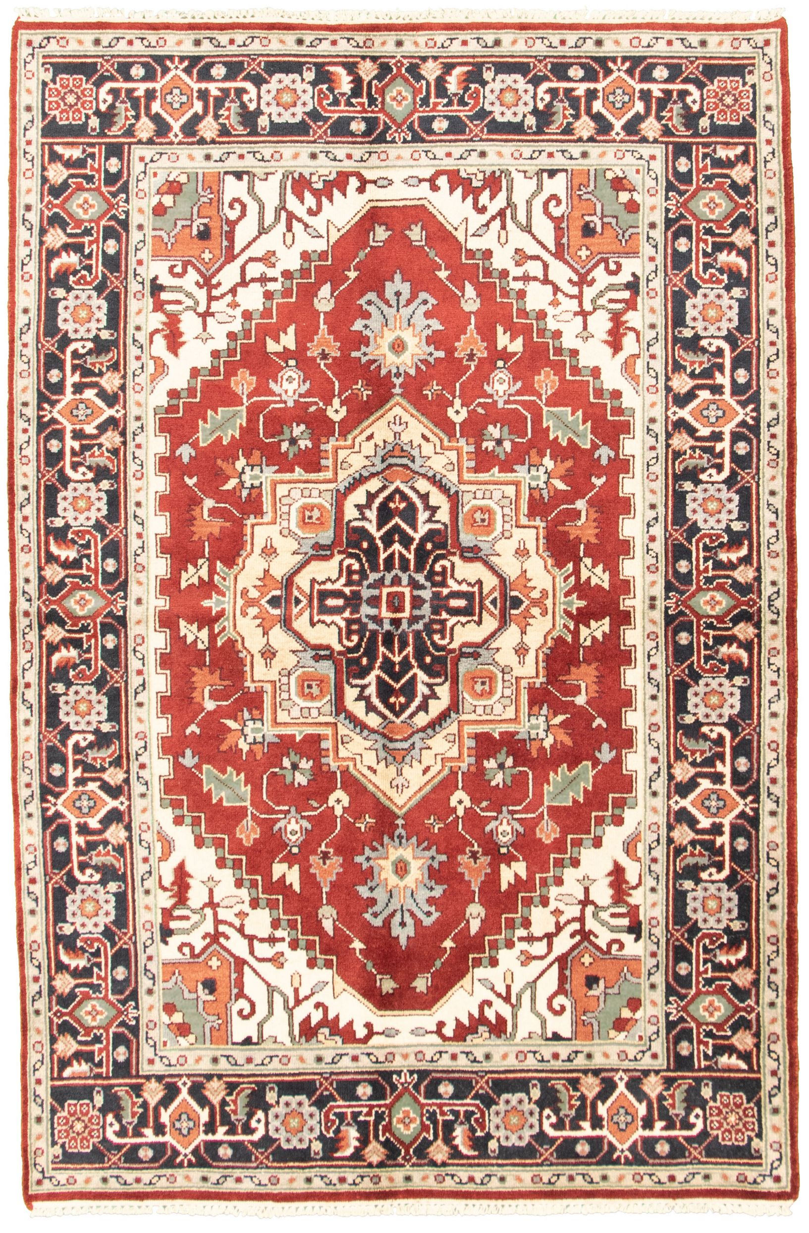 Hand-knotted Serapi Heritage I Red Wool Rug 6'0" x 9'0" Size: 6'0" x 9'0"  