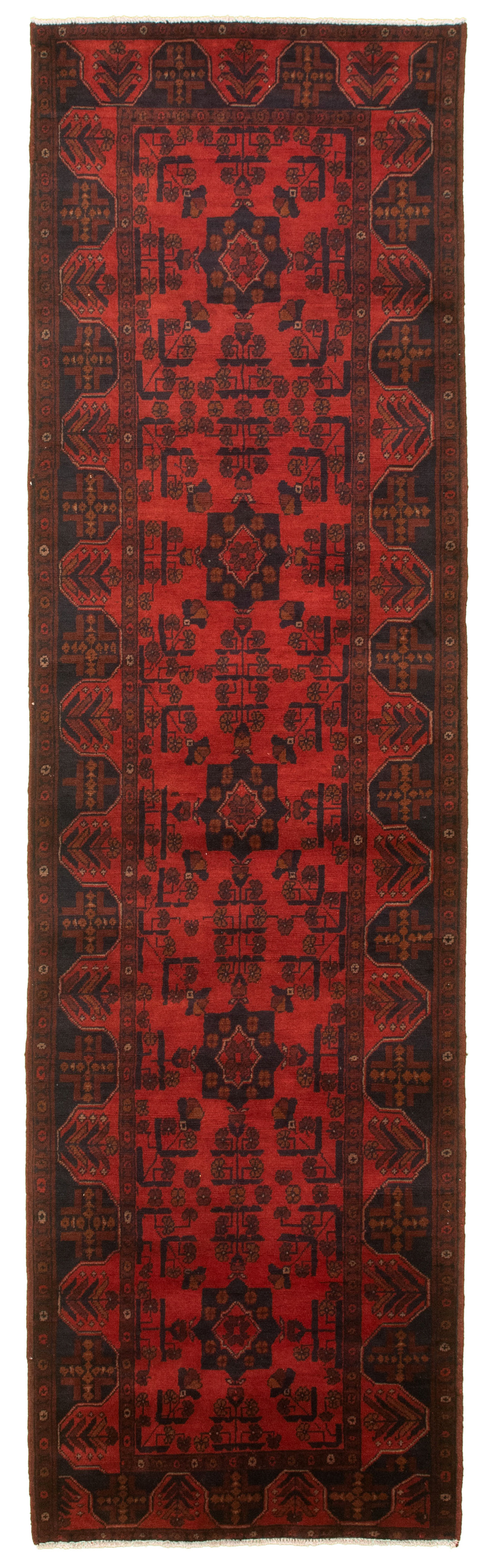 Hand-knotted Finest Khal Mohammadi Red  Rug 2'10" x 9'8" Size: 2'10" x 9'8"  