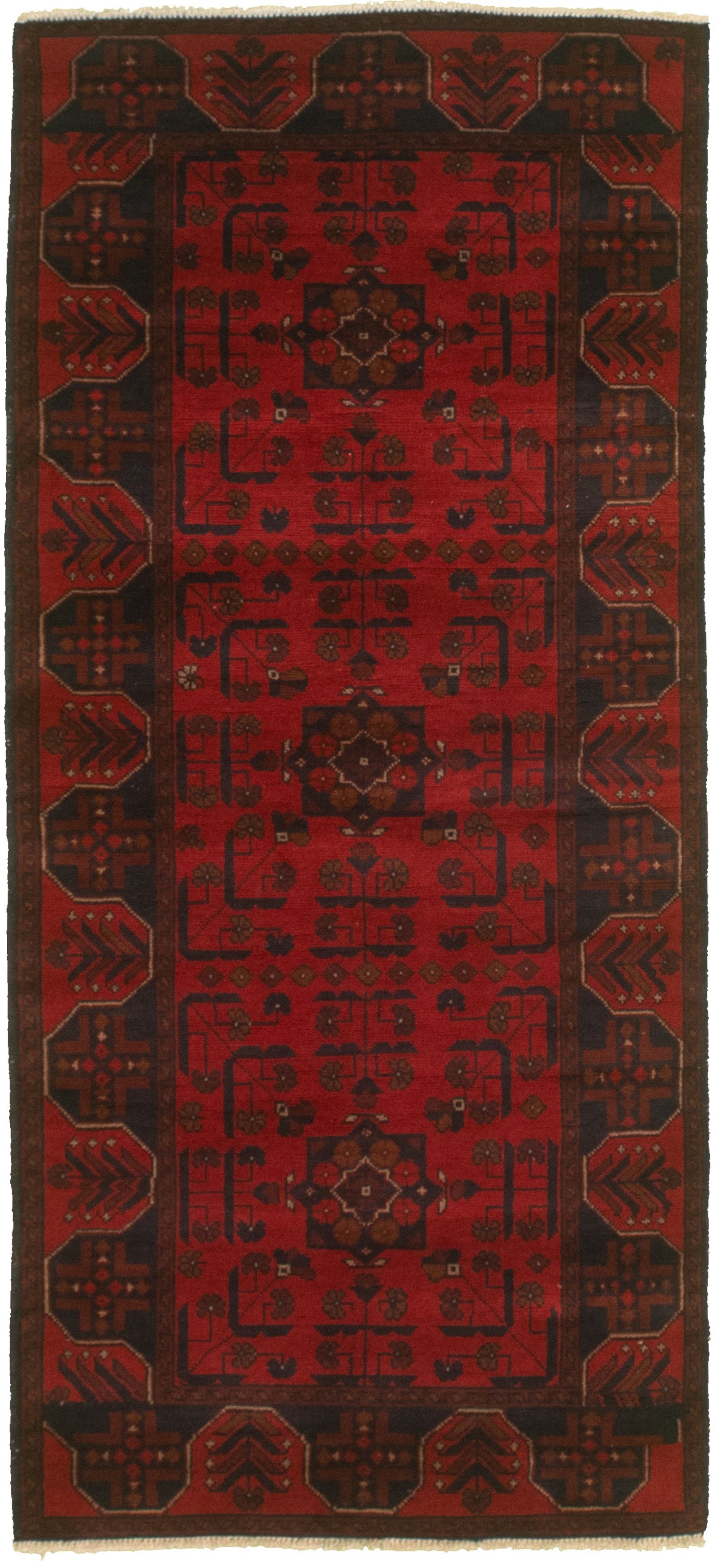 Hand-knotted Finest Khal Mohammadi Red  Rug 2'10" x 6'4"  Size: 2'10" x 6'4"  