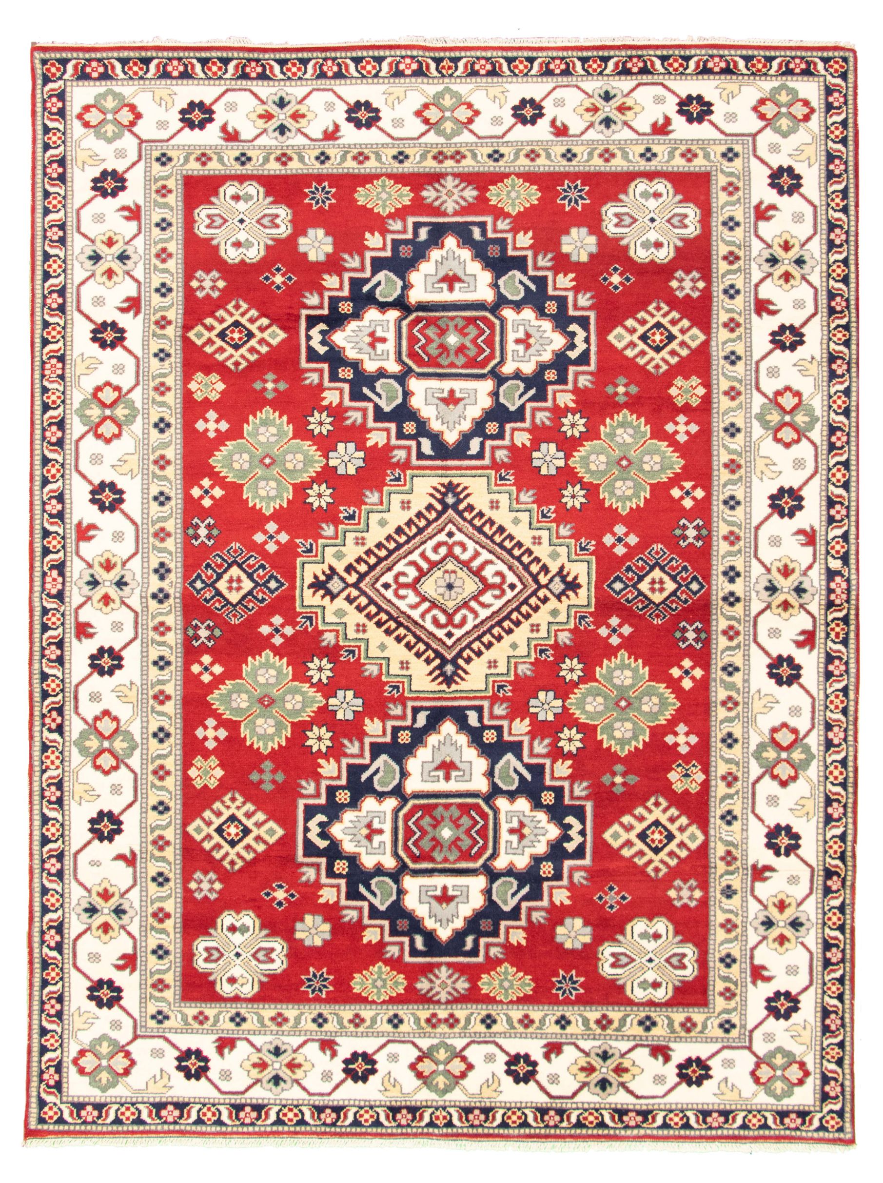 Hand-knotted Royal Kazak Dark Red Wool Rug 9'0" x 11'10" Size: 9'0" x 11'10"  