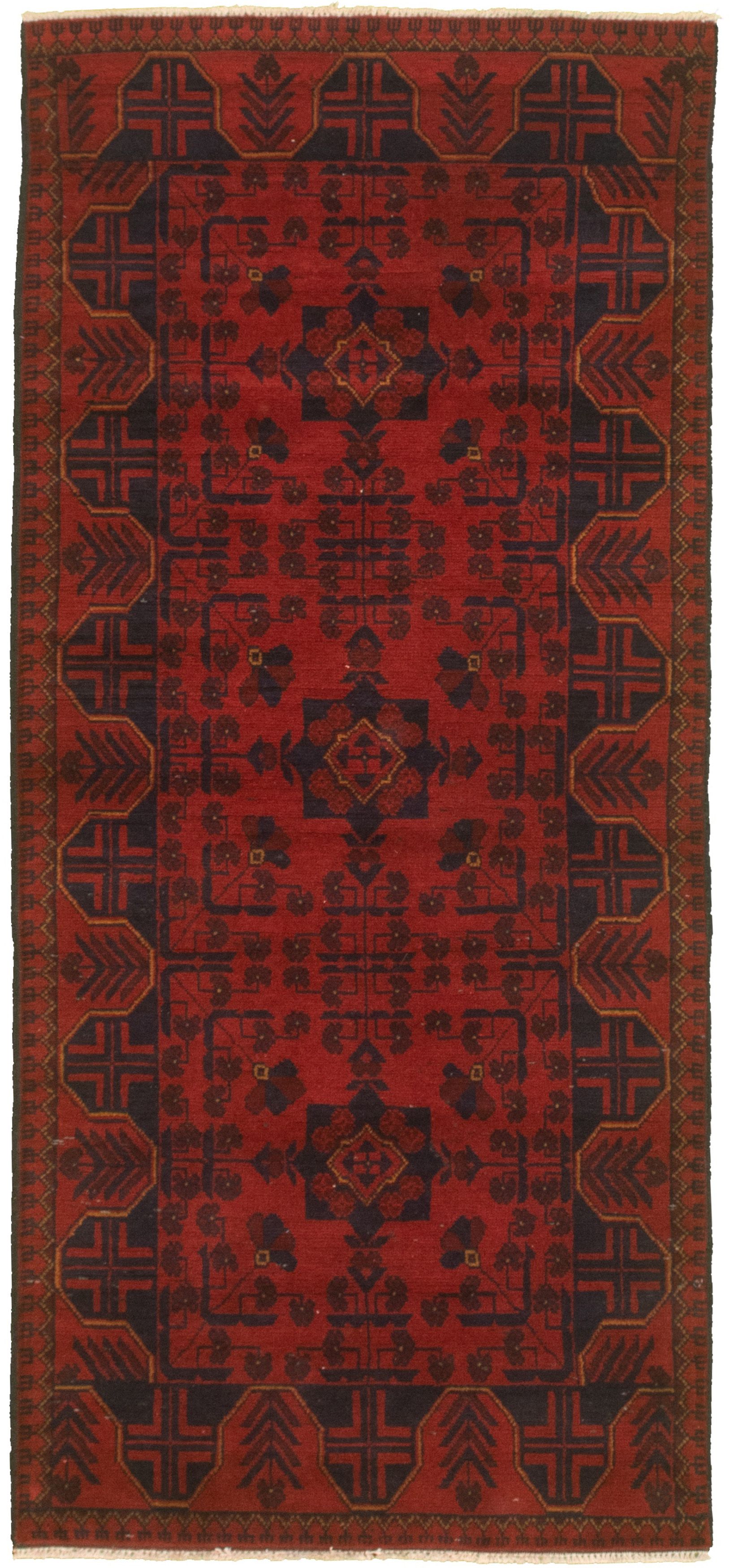 Hand-knotted Finest Khal Mohammadi Red  Rug 2'8" x 6'4"  Size: 2'8" x 6'4"  