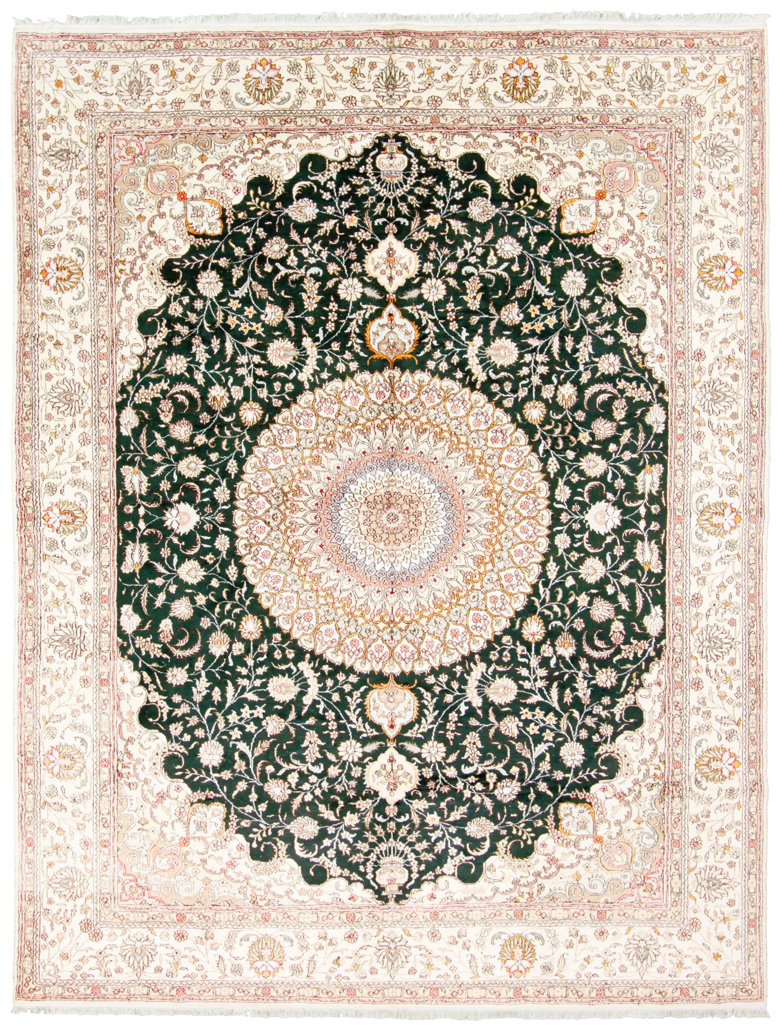 Hand-knotted 400L Silk Ivory  Rug 9'0" x 12'0" Size: 9'0" x 12'0"  