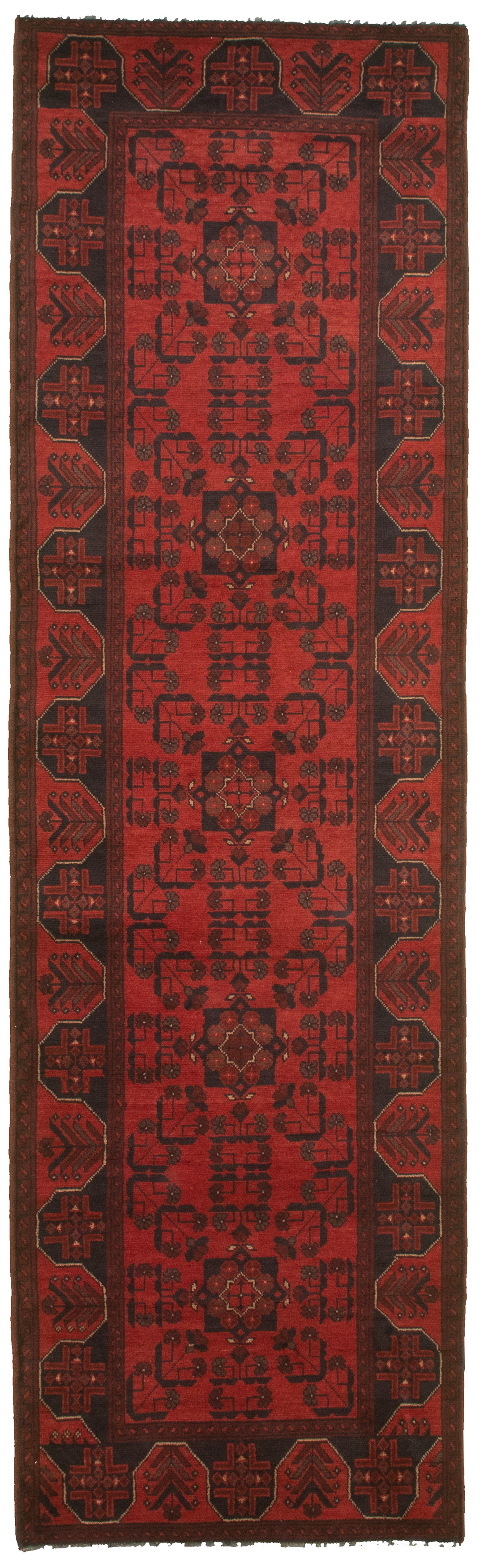 Hand-knotted Finest Khal Mohammadi Red  Rug 2'9" x 9'8" Size: 2'9" x 9'8"  