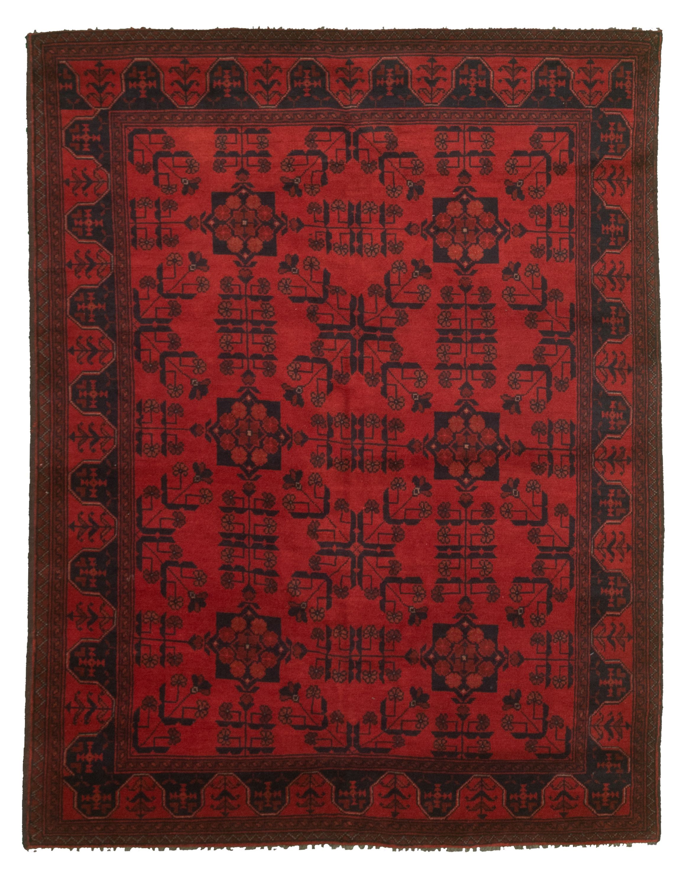 Hand-knotted Finest Khal Mohammadi Red  Rug 4'11" x 6'5"  Size: 4'11" x 6'5"  