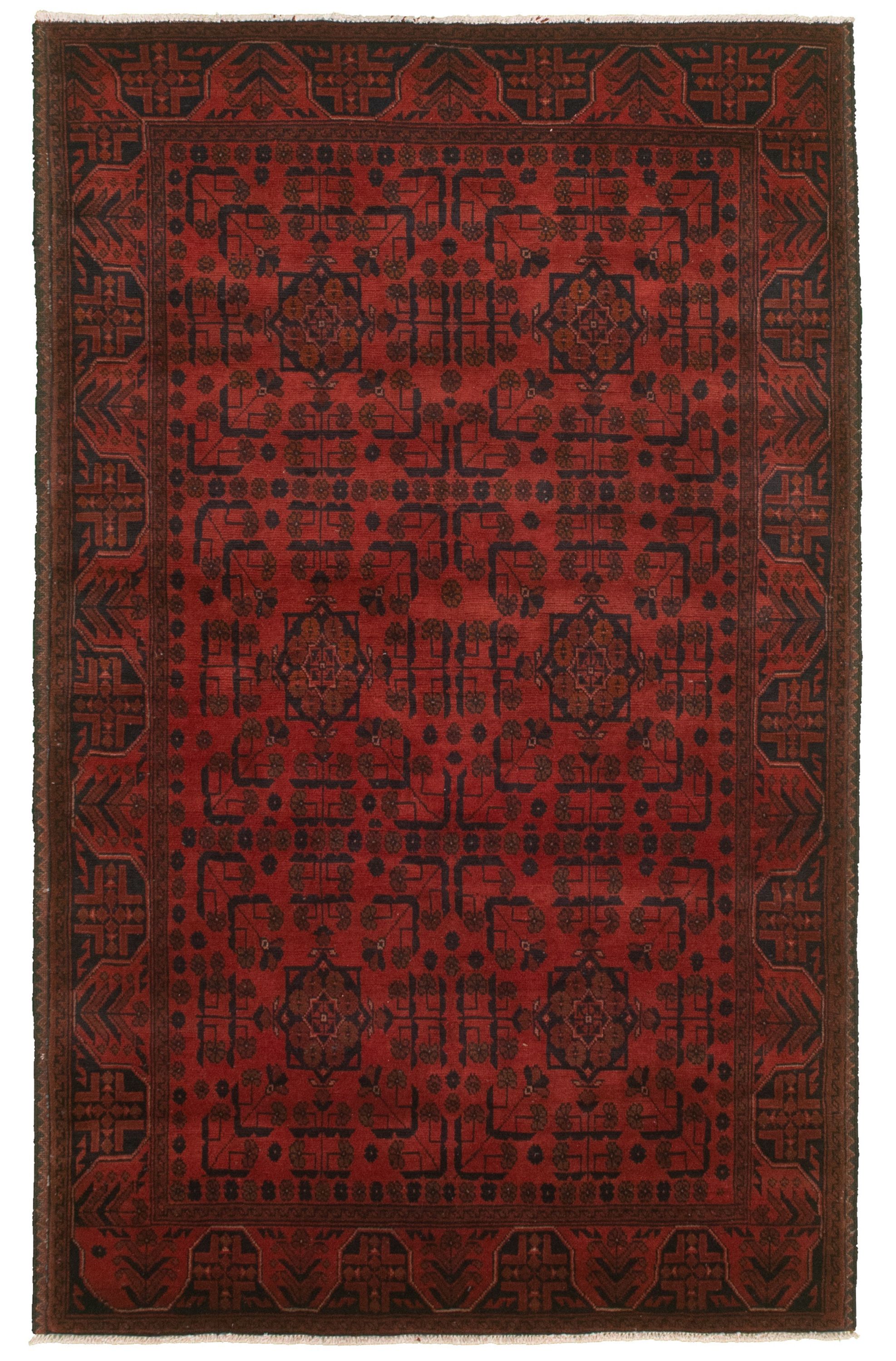 Hand-knotted Finest Khal Mohammadi Red  Rug 4'3" x 6'6"  Size: 4'3" x 6'6"  