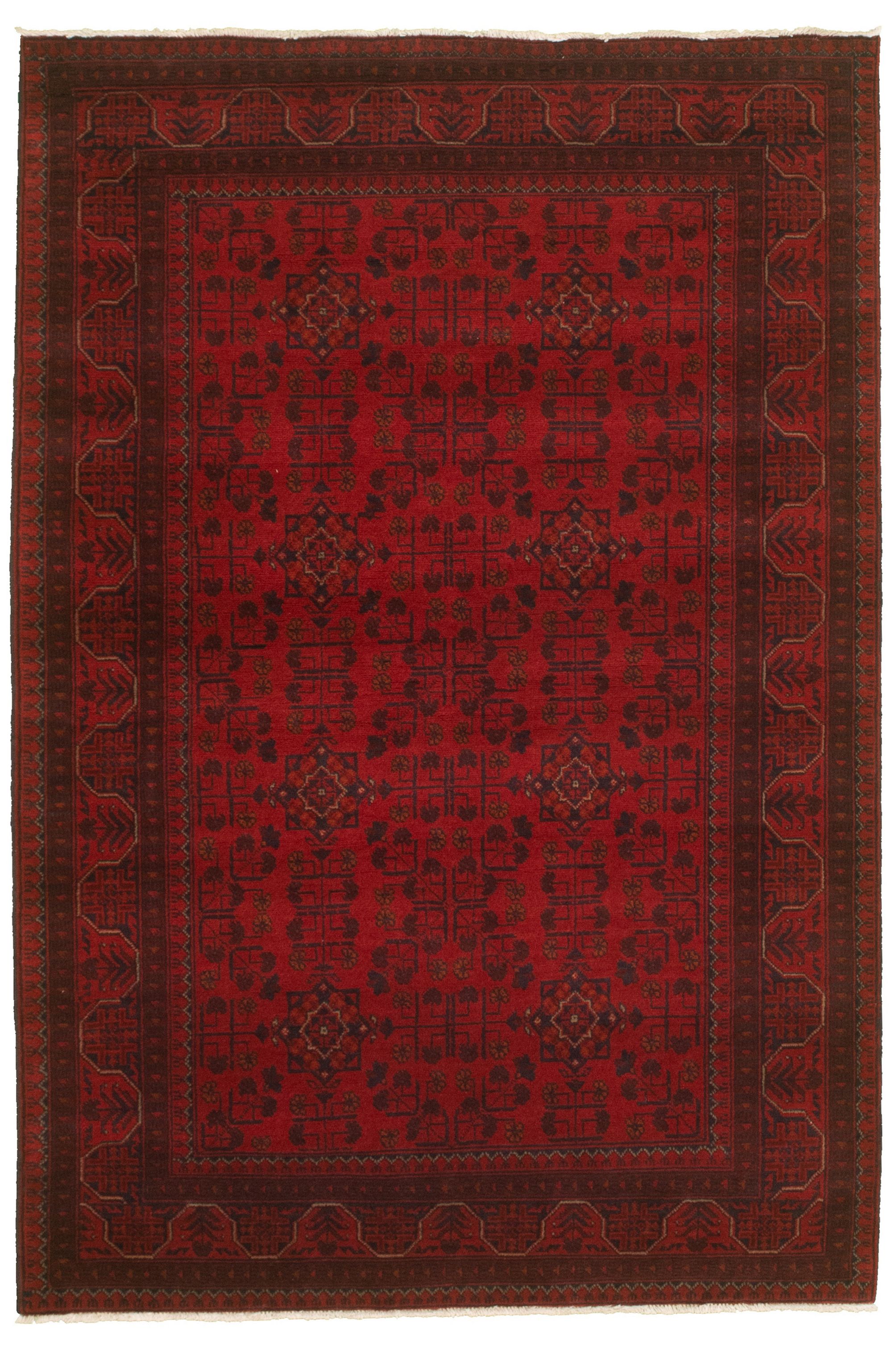Hand-knotted Finest Khal Mohammadi Red  Rug 4'4" x 6'7" Size: 4'4" x 6'7"  
