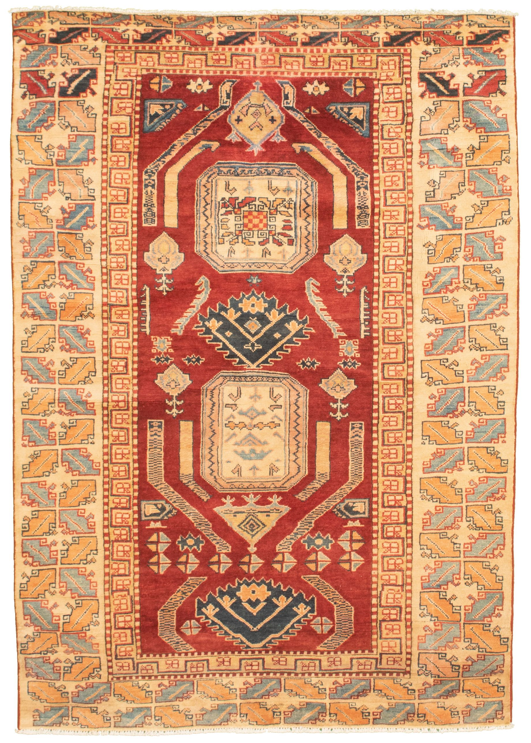 Hand-knotted Finest Gazni Red  Rug 5'1" x 7'9" Size: 5'1" x 7'9"  