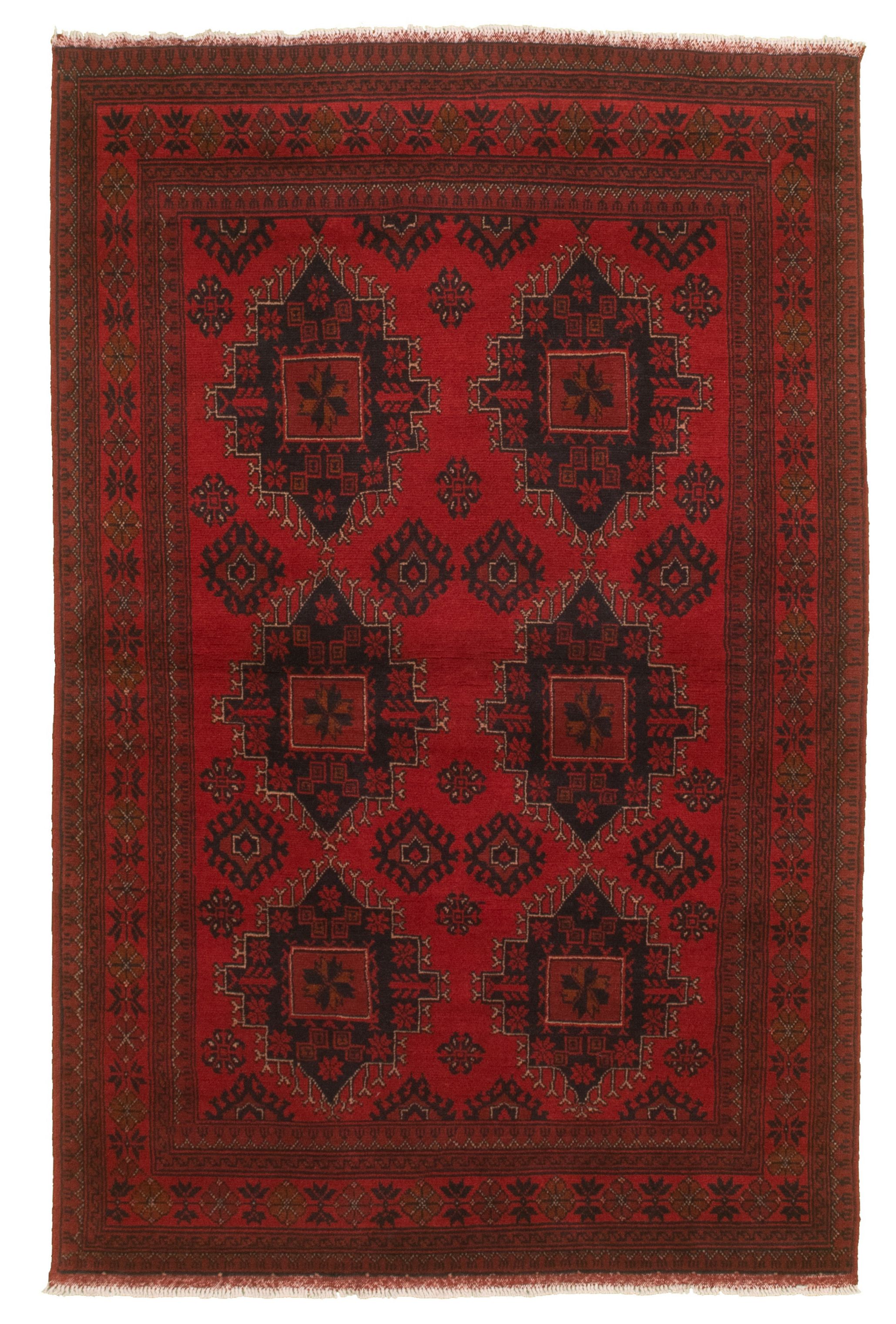Hand-knotted Finest Khal Mohammadi Red  Rug 4'1" x 6'3"  Size: 4'1" x 6'3"  