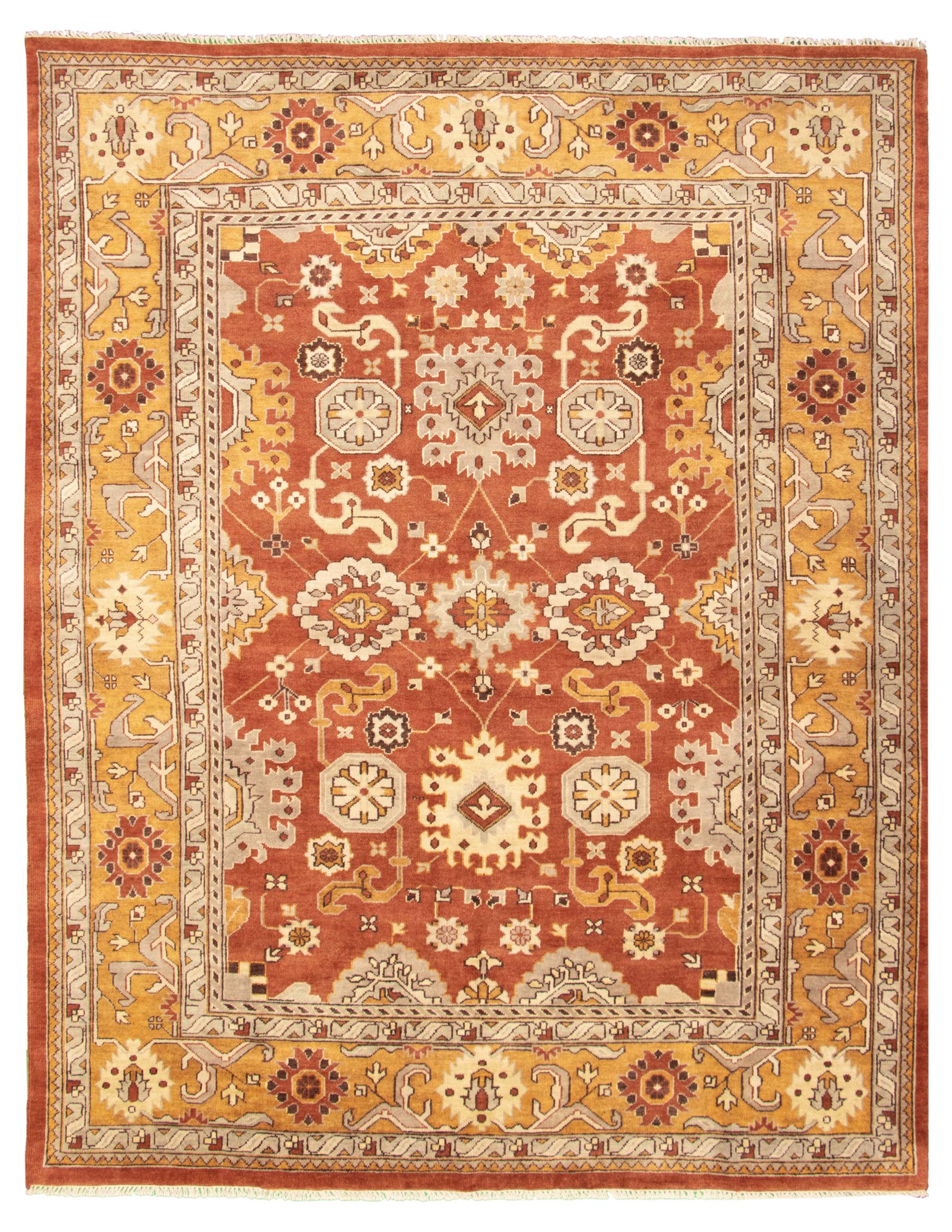 Hand-knotted Royal Ushak Dark Copper Wool Rug 9'3" x 11'10"  Size: 9'3" x 11'10"  