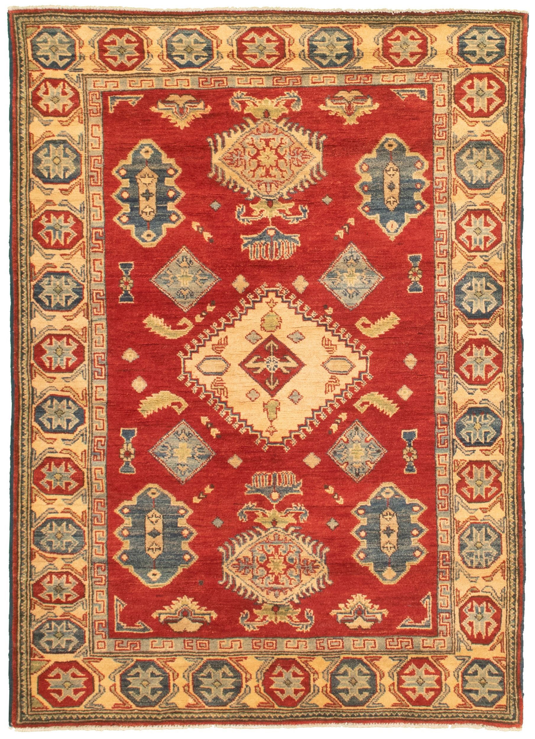 Hand-knotted Finest Gazni Red  Rug 4'1" x 5'10" Size: 4'1" x 5'10"  
