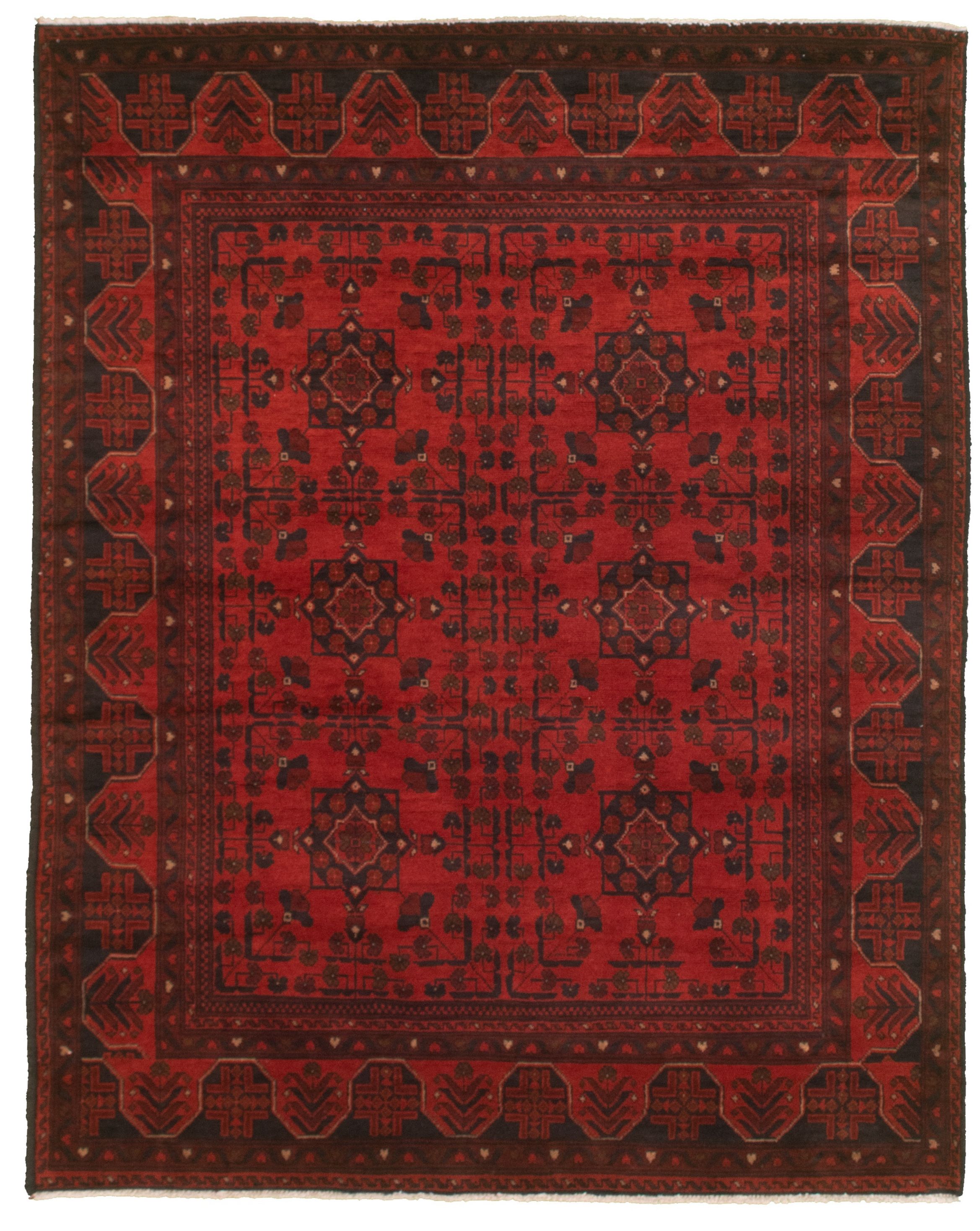 Hand-knotted Finest Khal Mohammadi Red  Rug 4'11" x 6'5"  Size: 4'11" x 6'5"  