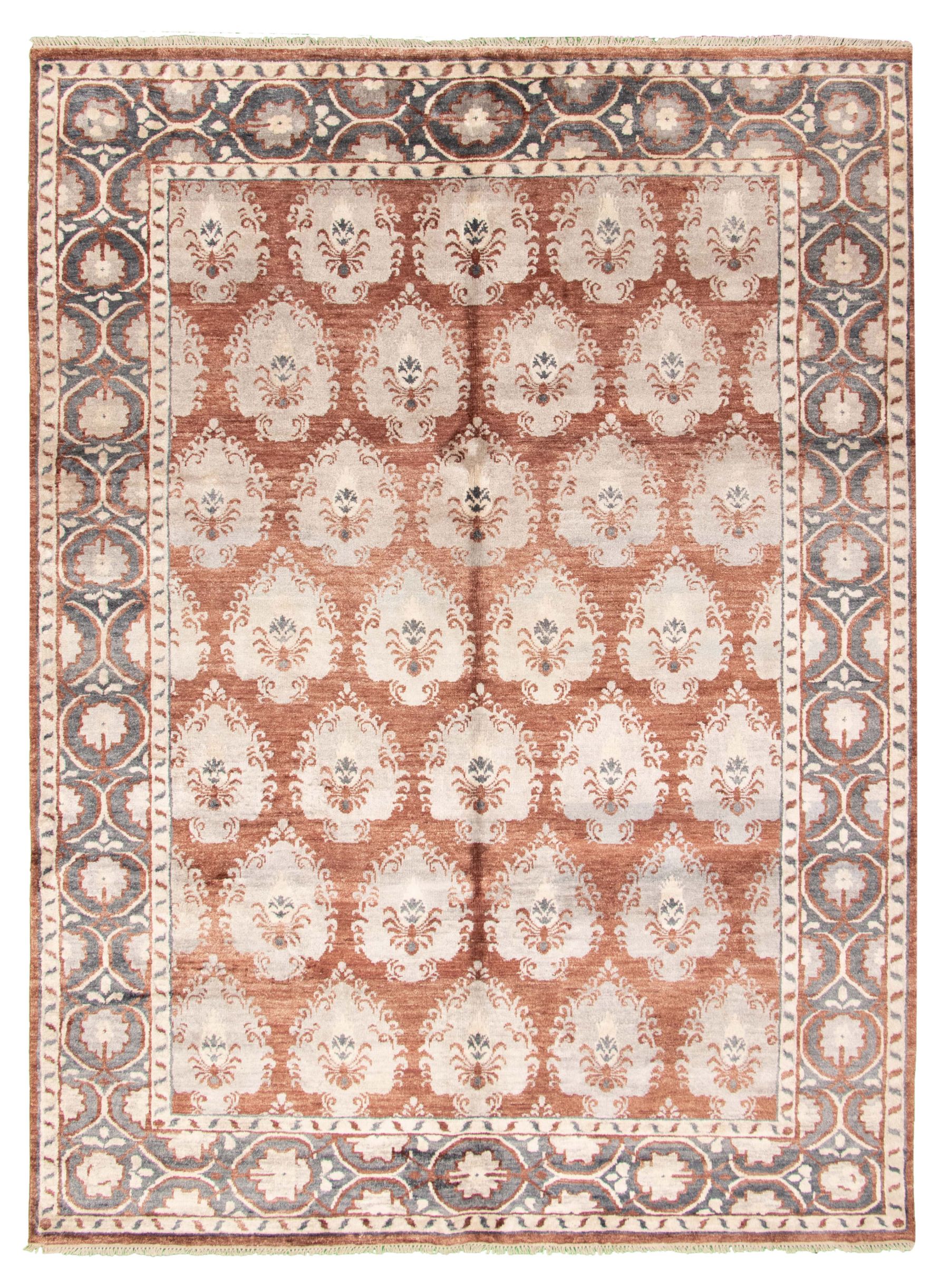 Hand-knotted Jules Ushak Brown  Rug 8'8" x 11'8" Size: 8'8" x 11'8"  