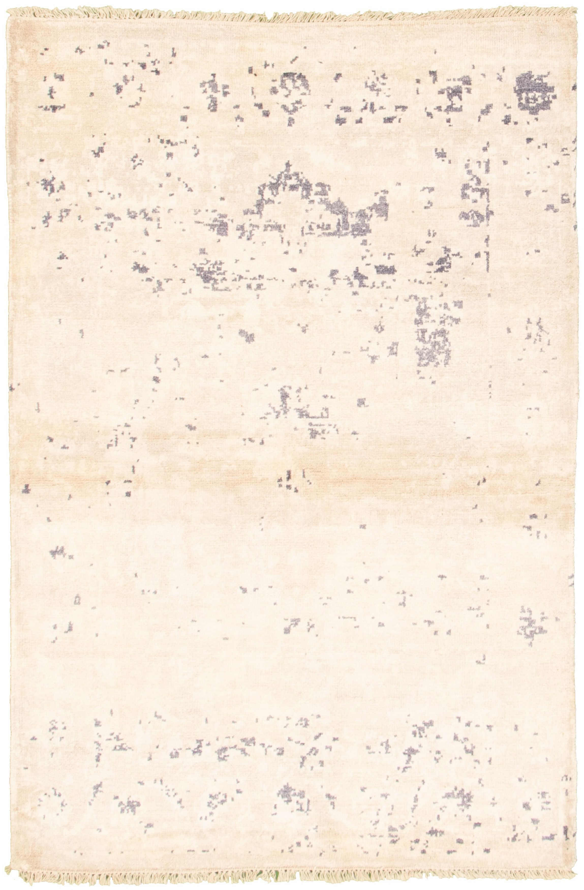 Hand-knotted Elixir Cream  Rug 4'0" x 5'10" Size: 4'0" x 5'10"  