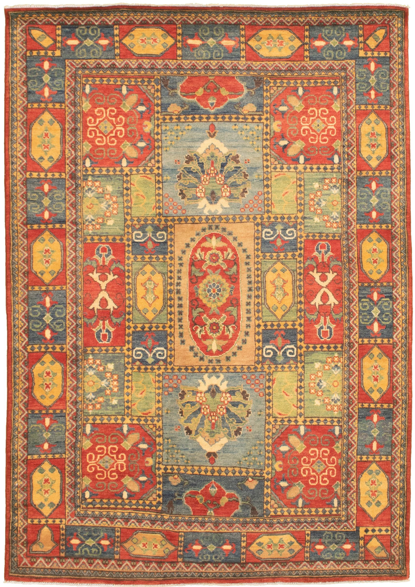 Hand-knotted Finest Gazni Red  Rug 5'0" x 7'3" Size: 5'0" x 7'3"  