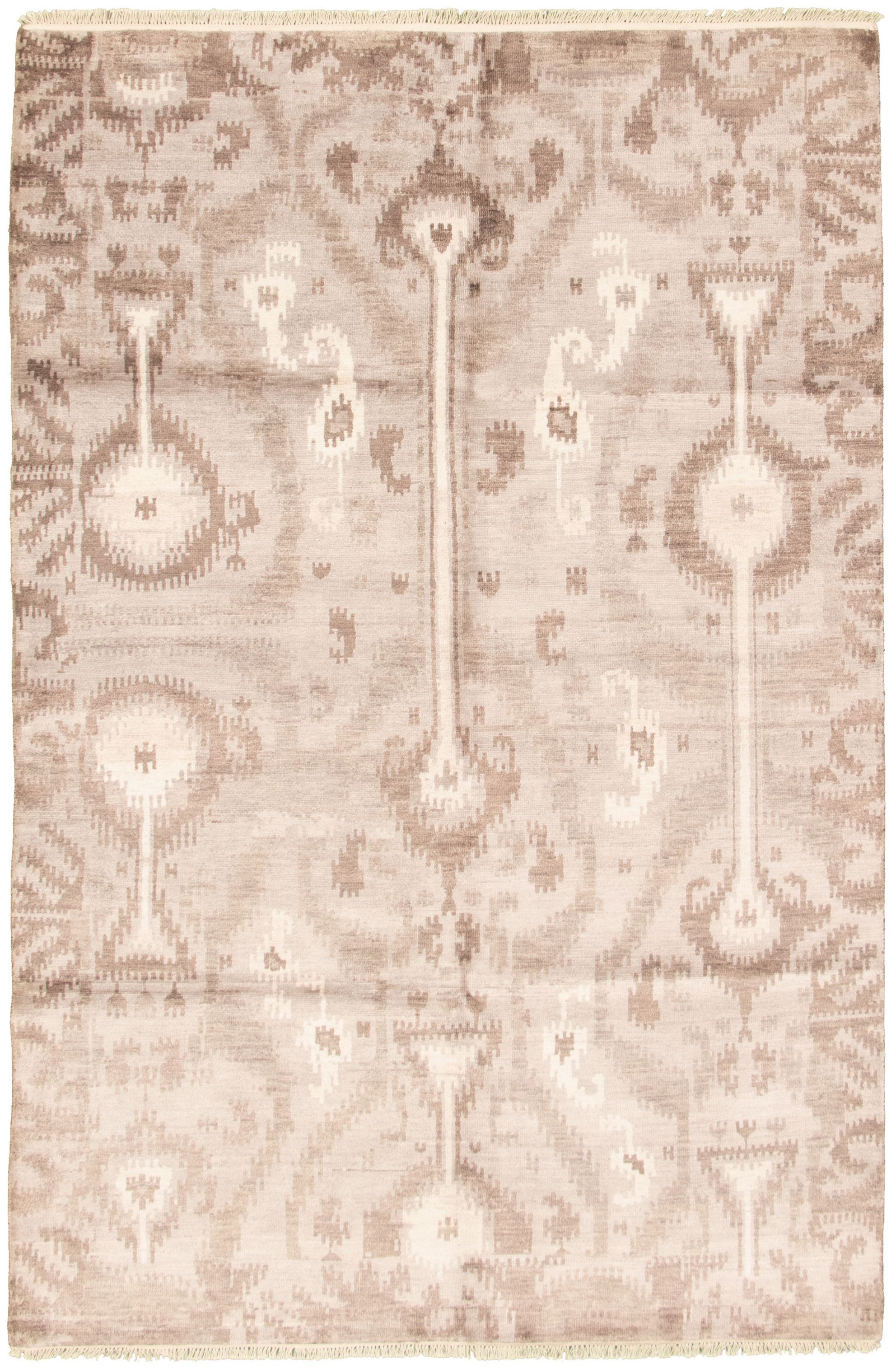 Hand-knotted Jules Ushak Tan  Rug 5'9" x 8'9" Size: 5'9" x 8'9"  