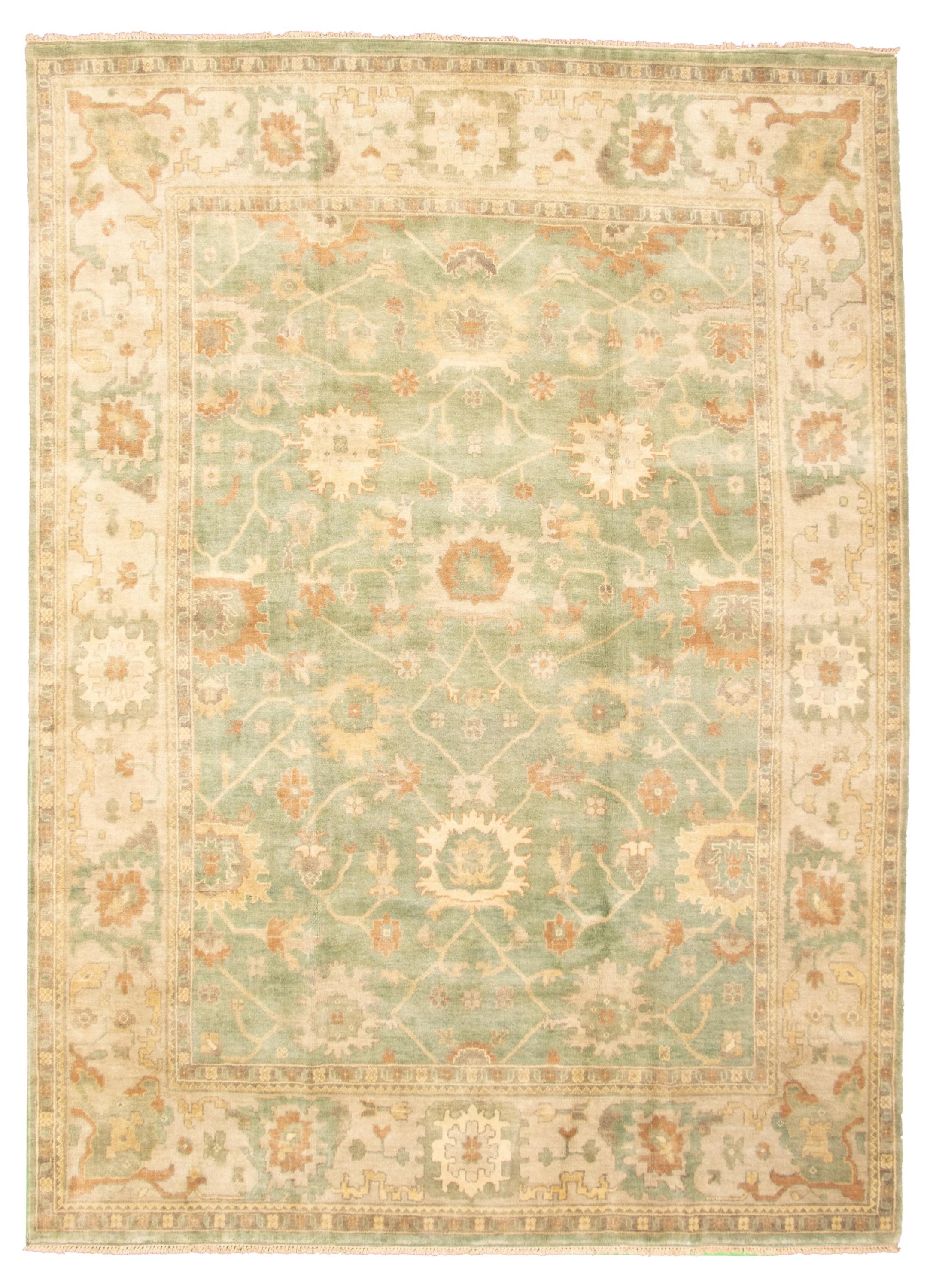 Hand-knotted Royal Ushak Teal Wool Rug 9'3" x 12'5" Size: 9'3" x 12'5"  