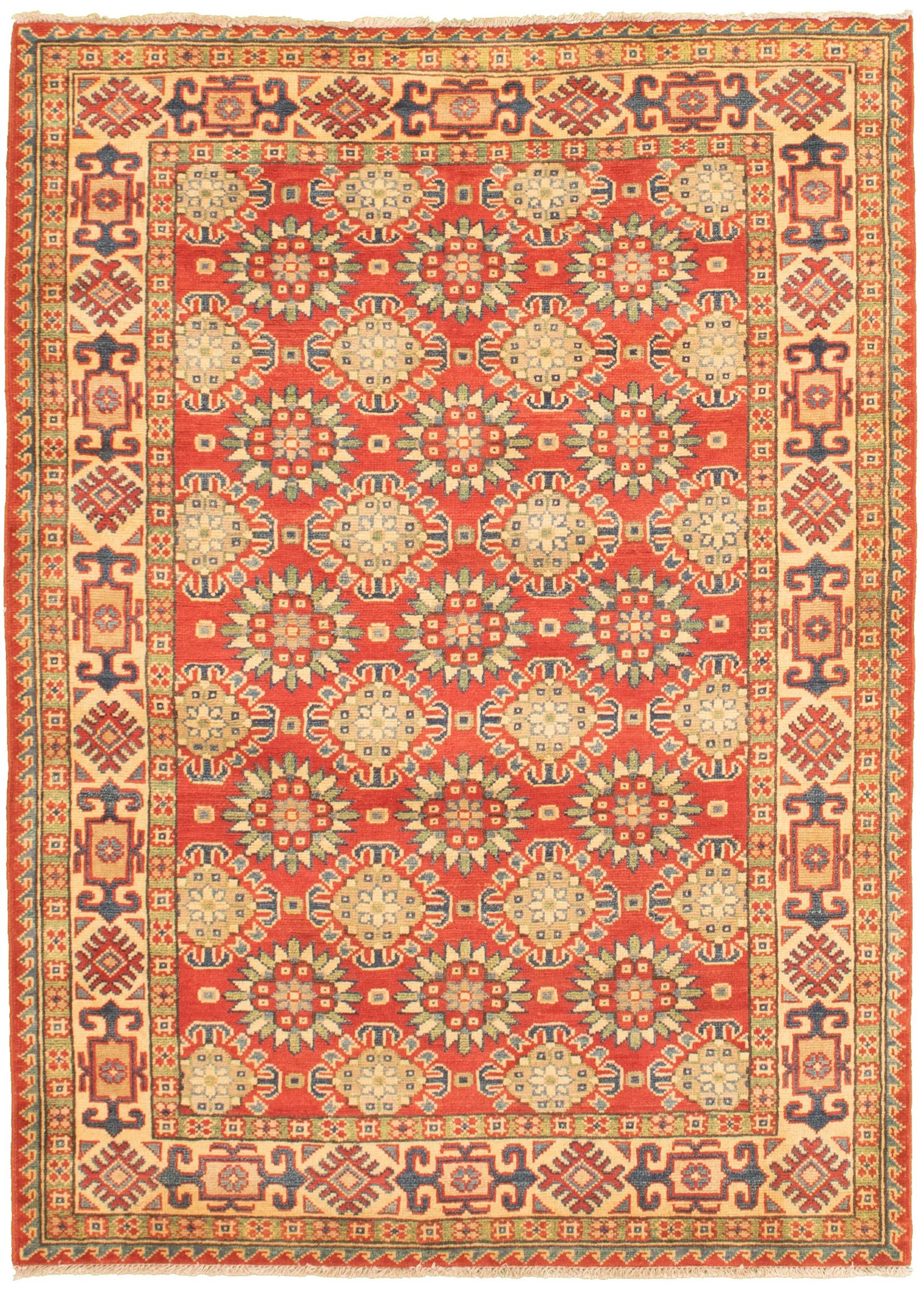 Hand-knotted Finest Gazni Red  Rug 4'1" x 5'10"  Size: 4'1" x 5'10"  
