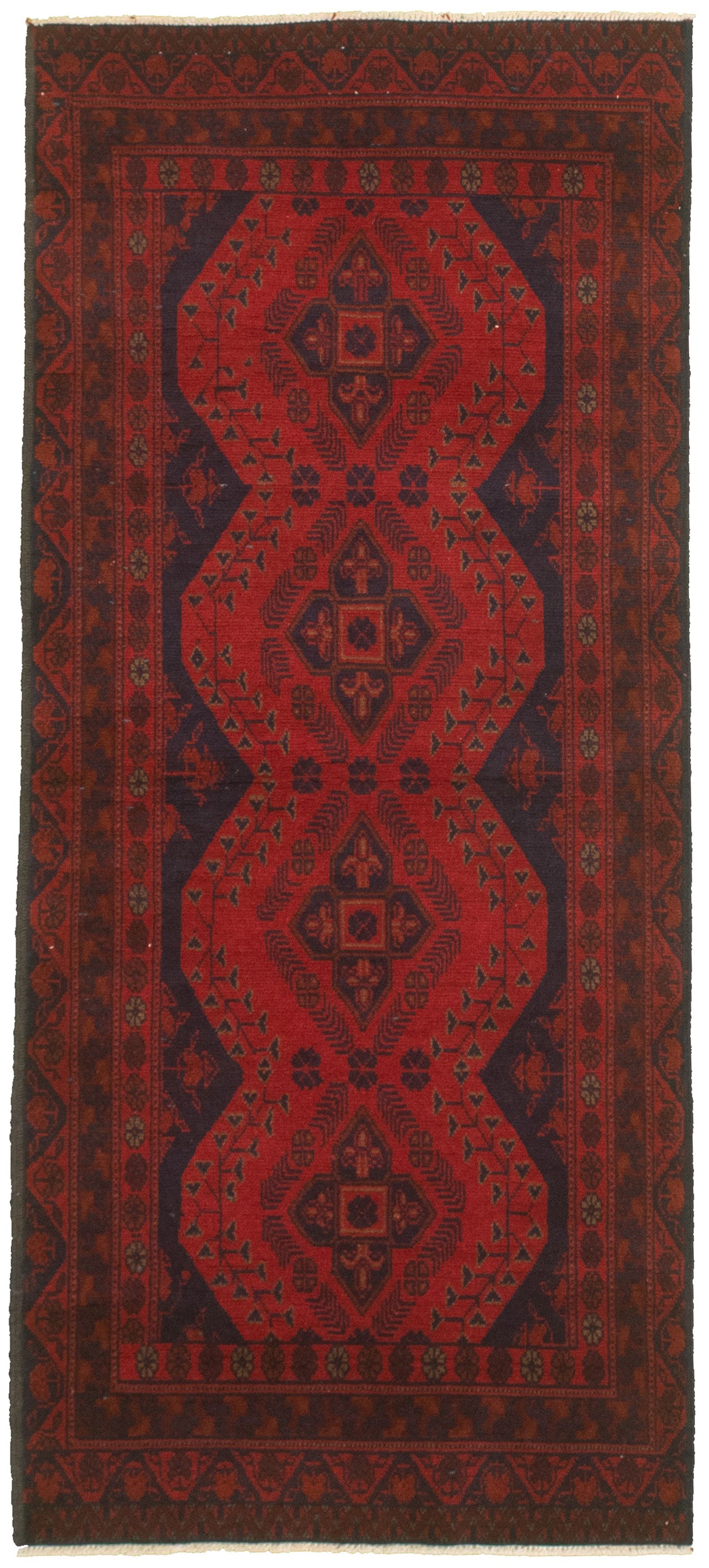 Hand-knotted Finest Khal Mohammadi Red  Rug 2'8" x 6'3"  Size: 2'7" x 6'3"  