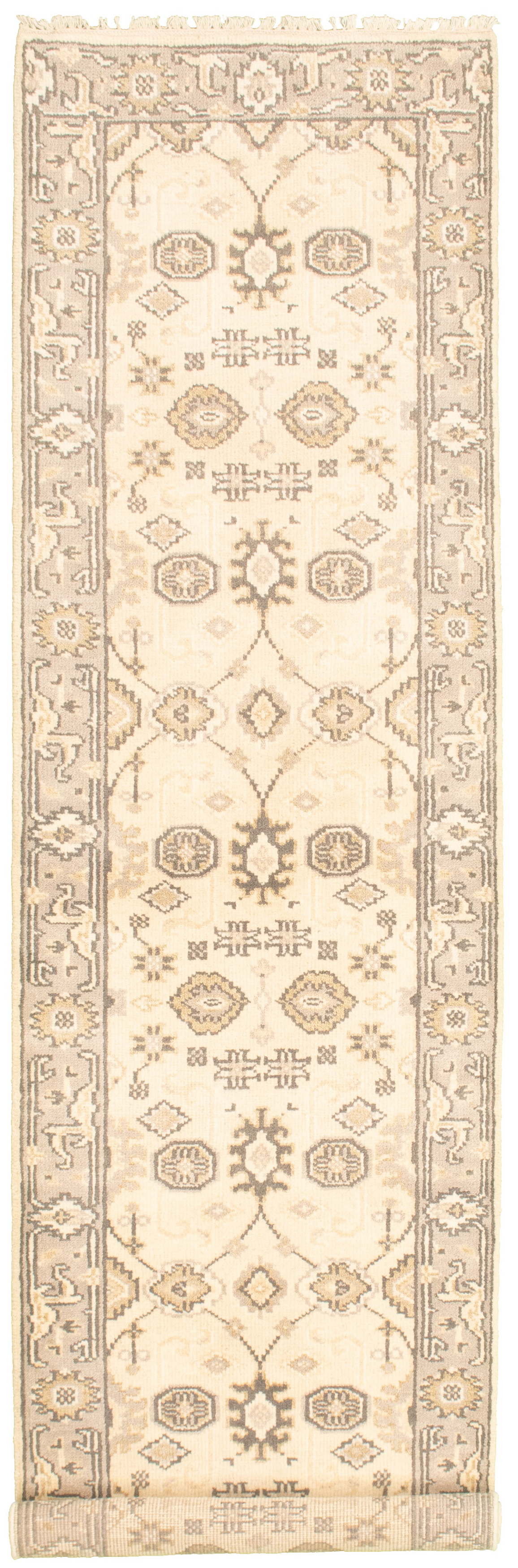 Hand-knotted Royal Ushak Beige Wool Rug 2'8" x 10'0" Size: 2'8" x 10'0"  