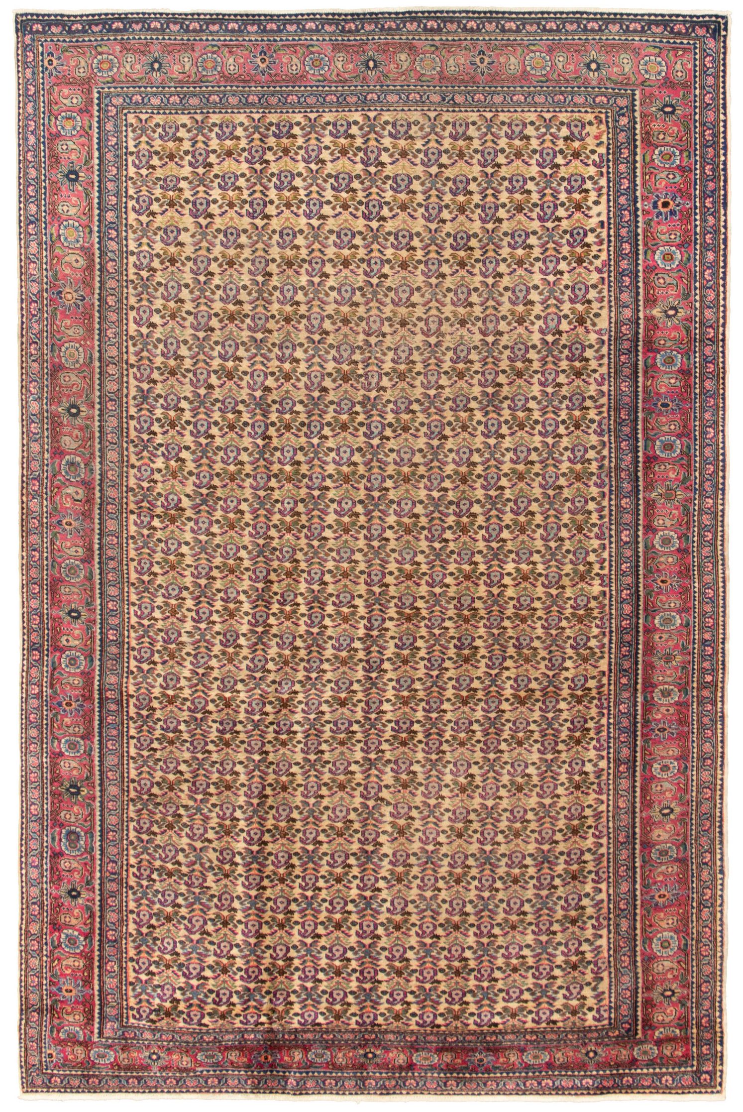 Hand-knotted Keisari Vintage Cream Wool Rug 6'5" x 9'7"  Size: 6'5" x 9'7"  