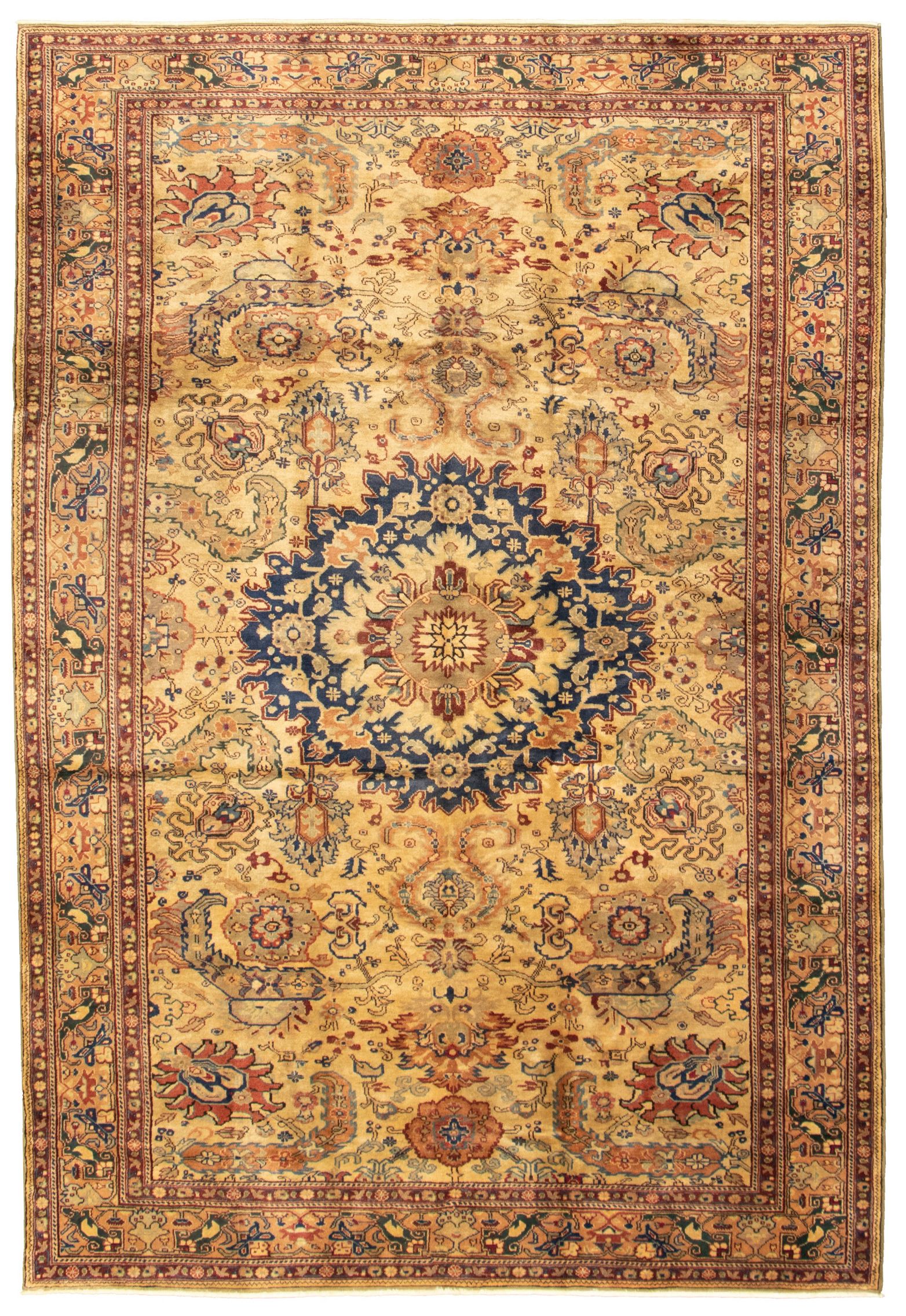 Hand-knotted Keisari Vintage Ivory Wool Rug 6'7" x 9'8"  Size: 6'7" x 9'8"  