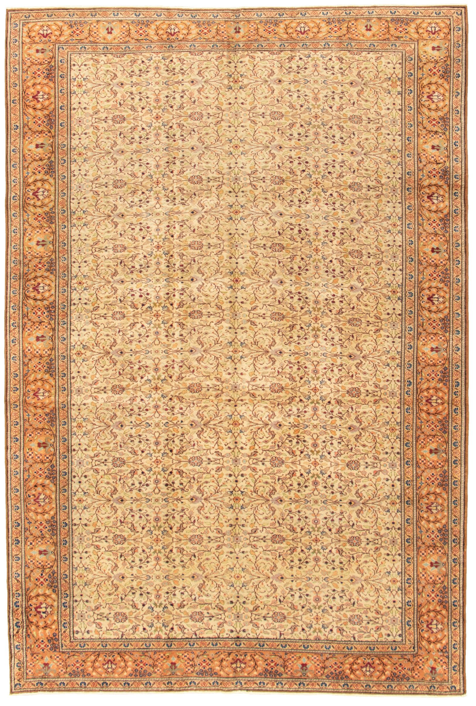 Hand-knotted Keisari Vintage Ivory Wool Rug 6'6" x 9'6"  Size: 6'6" x 9'6"  