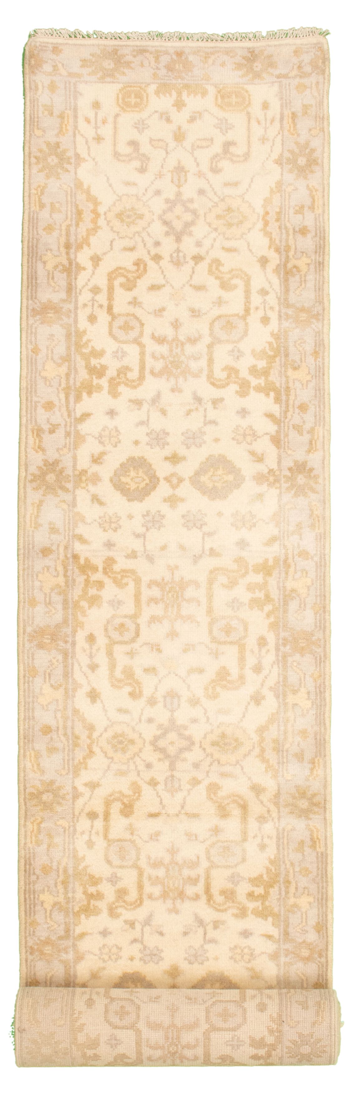 Hand-knotted Royal Ushak Cream Wool Rug 2'8" x 15'9"  Size: 2'8" x 15'9"  