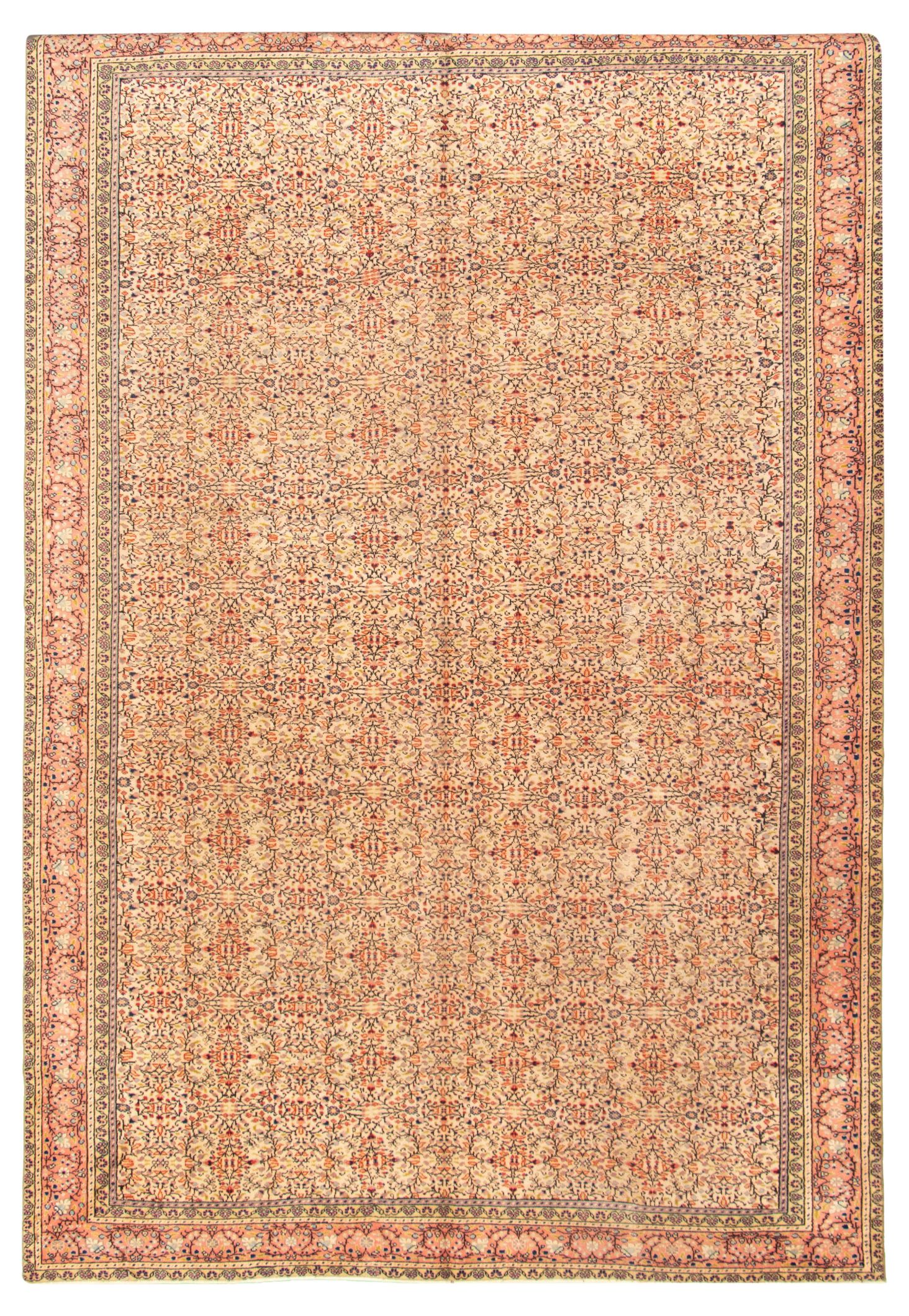 Hand-knotted Keisari Vintage Cream Wool Rug 8'3" x 12'2" Size: 8'3" x 12'2"  